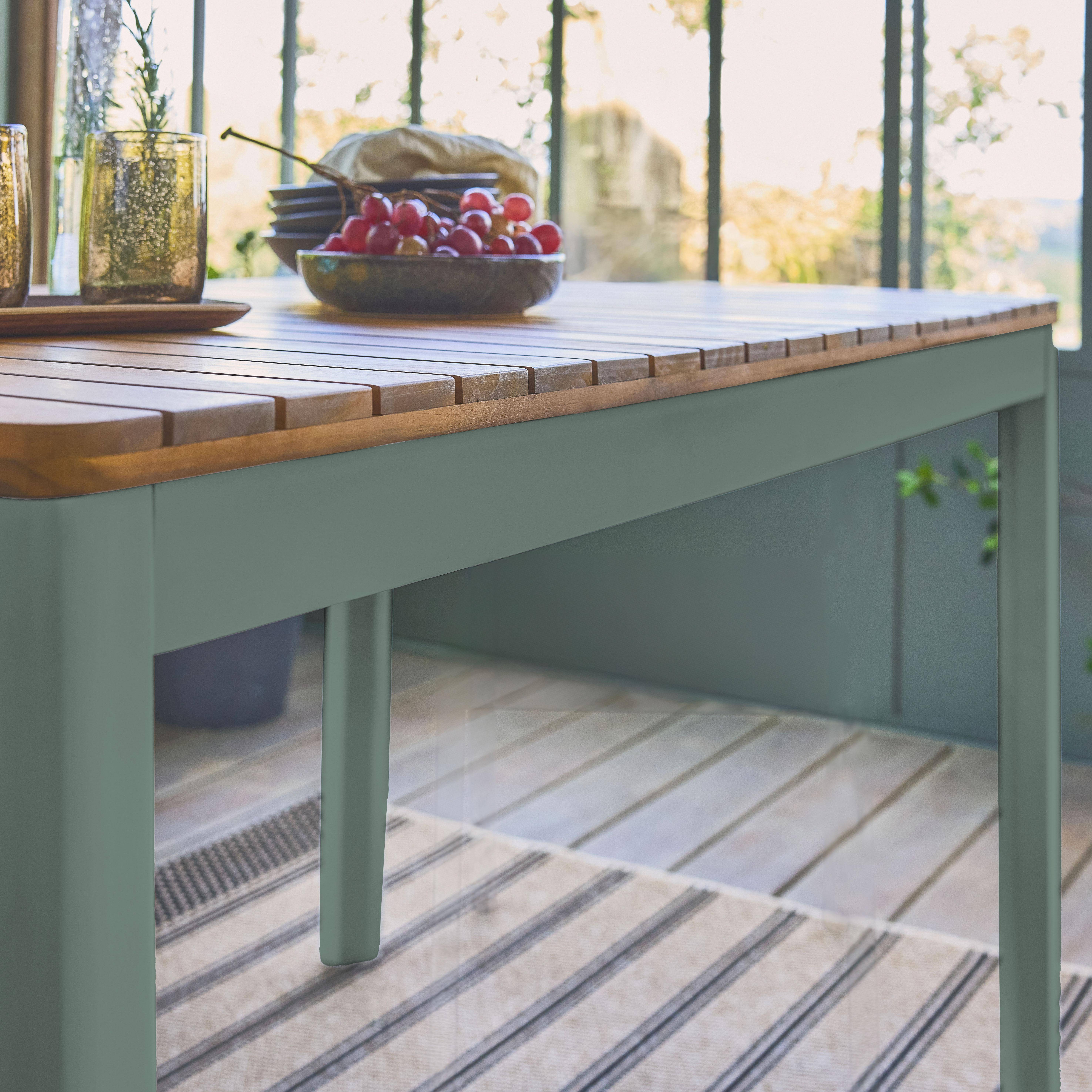 6-seater acacia wood garden table , Senora, Khaki Green, 120x80x75 cm,sweeek,Photo2