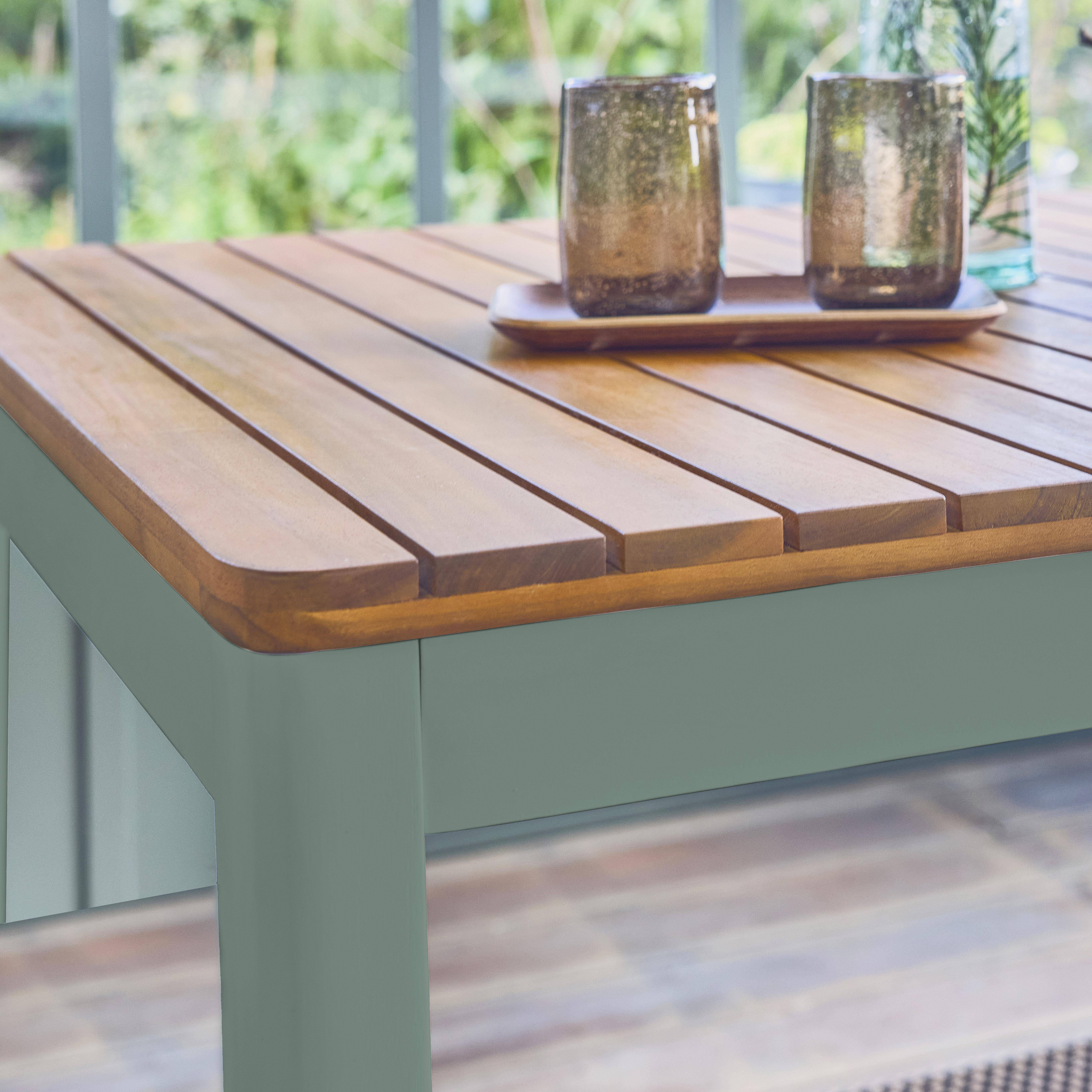 6-seater acacia wood garden table , Senora, Khaki Green, 120x80x75 cm,sweeek,Photo3