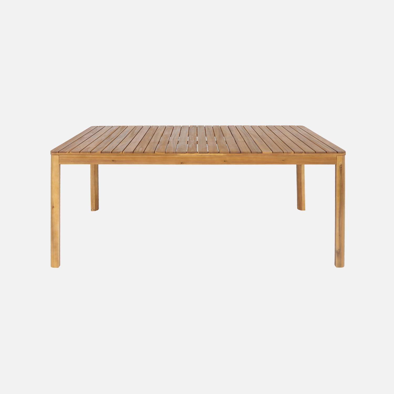 Tavolo da giardino in acacia con angoli arrotondati, 8 posti, Senora 160cm, Marrone naturale, 160x90x75 cm,sweeek,Photo5