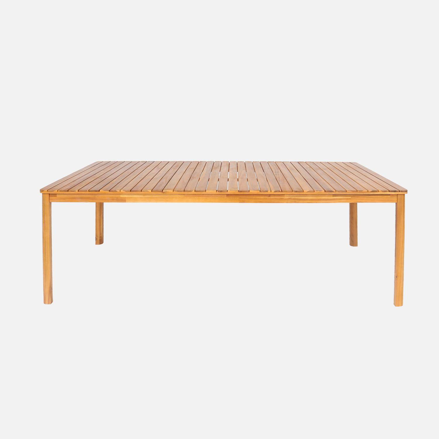 Table de jardin SENORA acacia naturel avec coins arrondis, 10 places, 200 x 100 x 75 cm Photo2