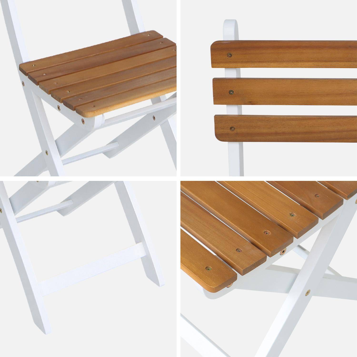 Set van 2 CALENA inklapbare tuinstoelen van acacia wit, 40 x 52 x 85 cm Photo5