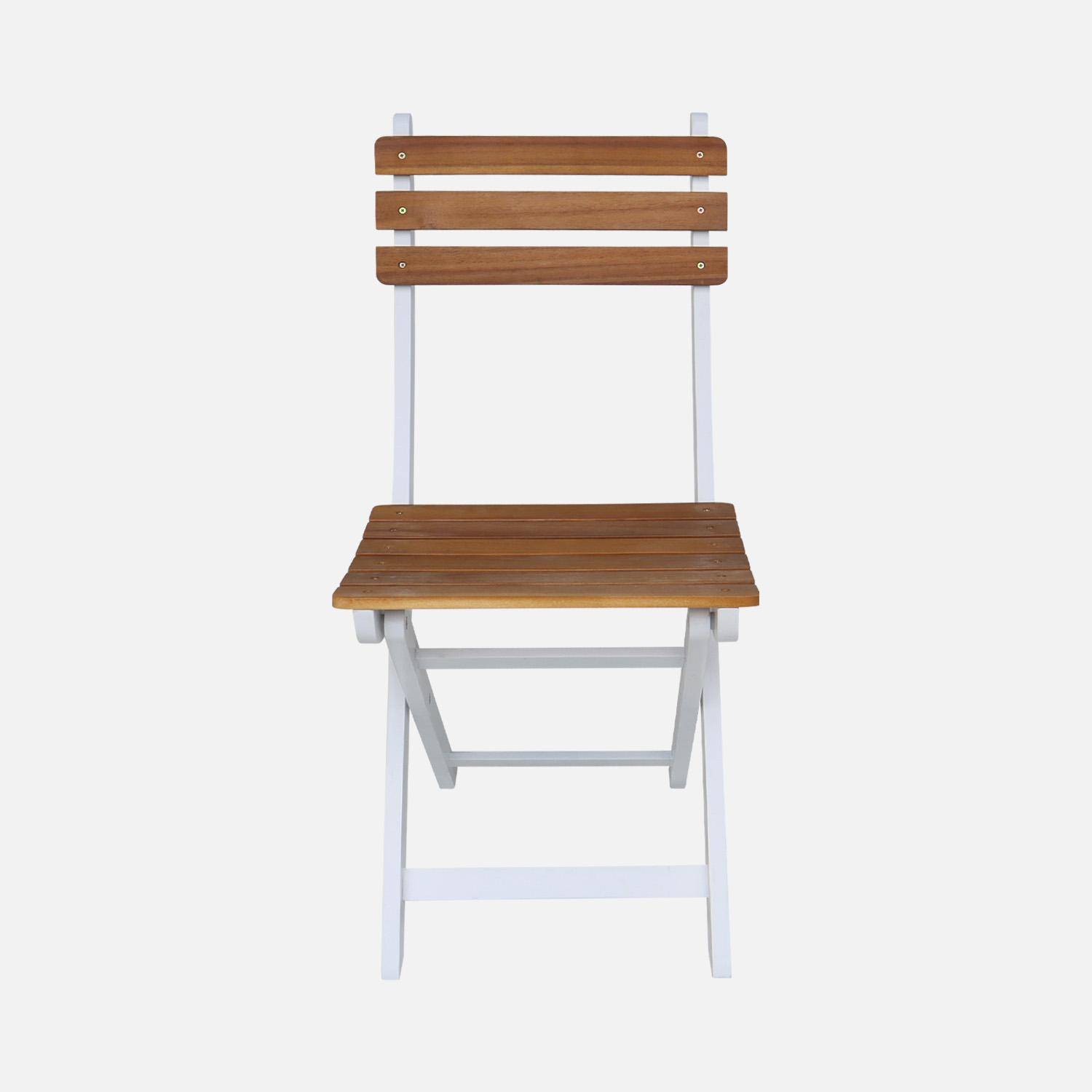 Set van 2 CALENA inklapbare tuinstoelen van acacia wit, 40 x 52 x 85 cm Photo4