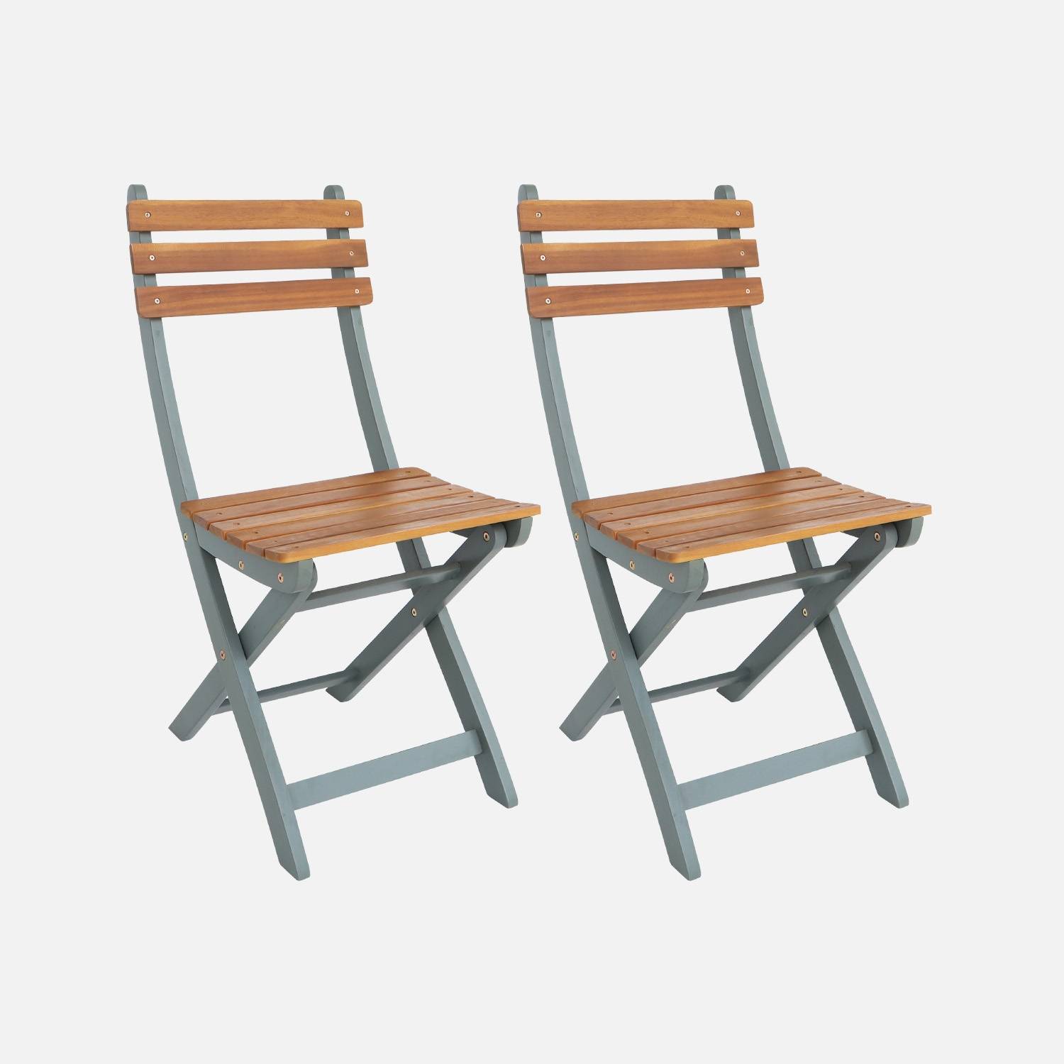 Set van 2 inklapbareacacia kaki tuinstoelen