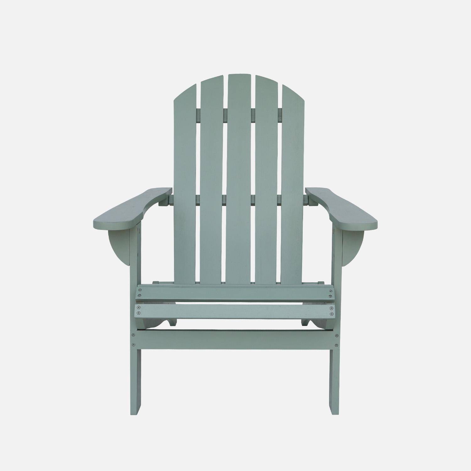Fauteuil adirondack vert de gris en bois d'acacia avec accoudoirs KERINA, plusieurs coloris, 90 x 71 x 91,5 cm Photo4