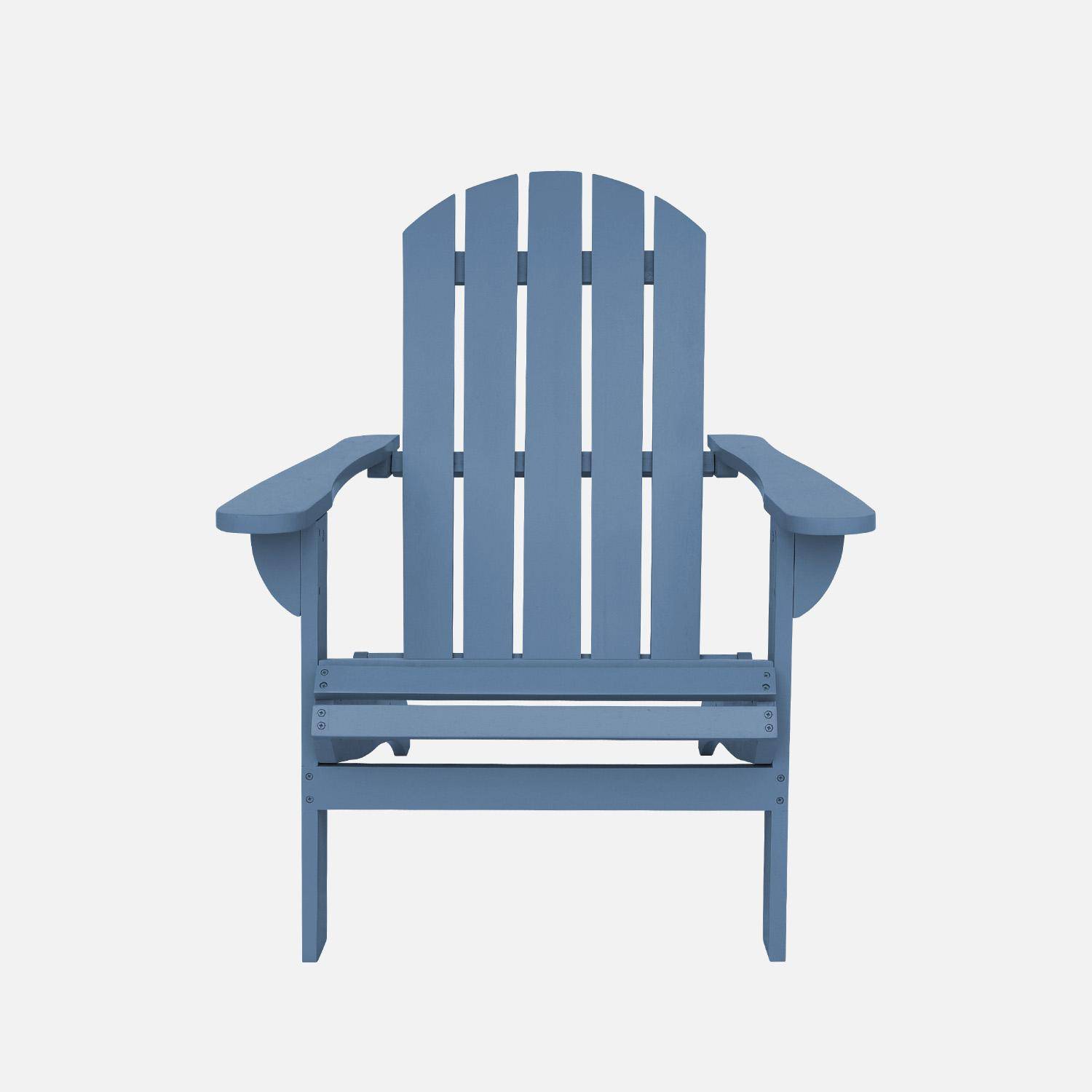 Fauteuil adirondack bleu en bois d'acacia avec accoudoirs KERINA, plusieurs coloris, 90 x 71 x 91,5 cm Photo5