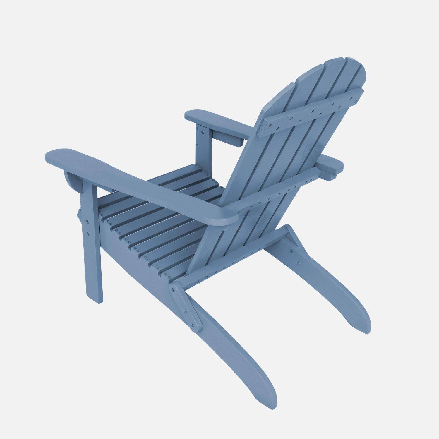 Fauteuil adirondack bleu en bois d'acacia avec accoudoirs KERINA, plusieurs coloris, 90 x 71 x 91,5 cm Photo6