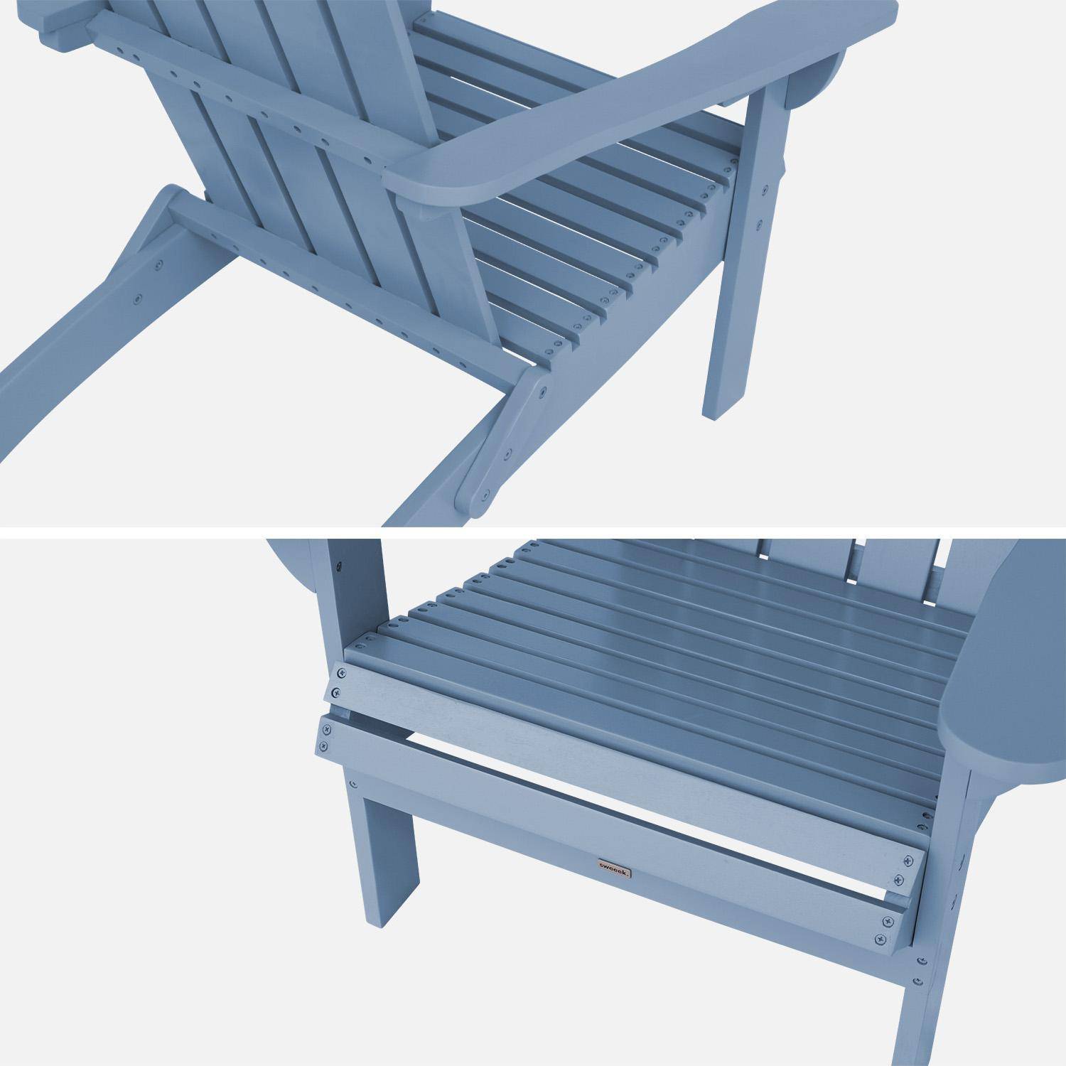 Fauteuil adirondack bleu en bois d'acacia avec accoudoirs KERINA, plusieurs coloris, 90 x 71 x 91,5 cm Photo4