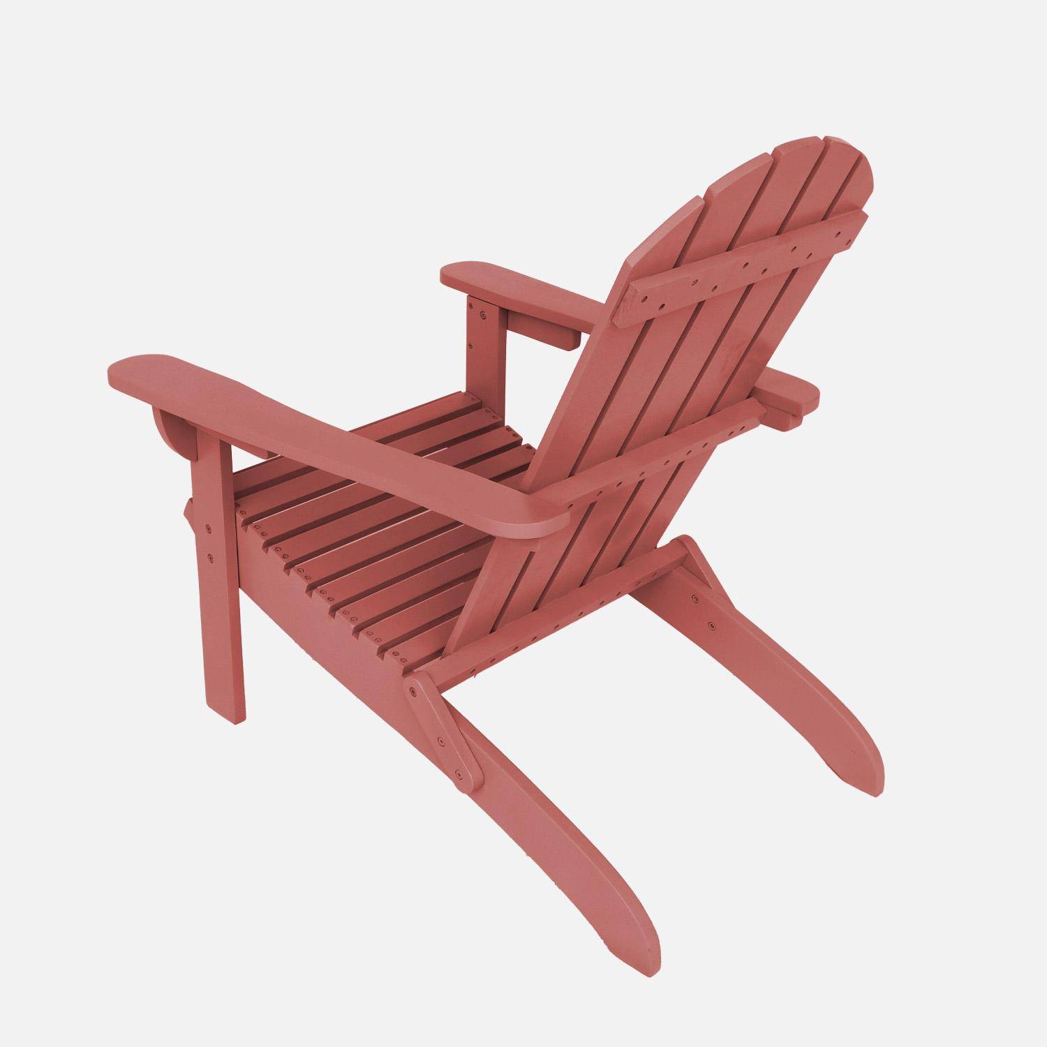 Fauteuil adirondack terracotta en bois d'acacia avec accoudoirs KERINA, plusieurs coloris, 90 x 71 x 91,5 cm Photo5