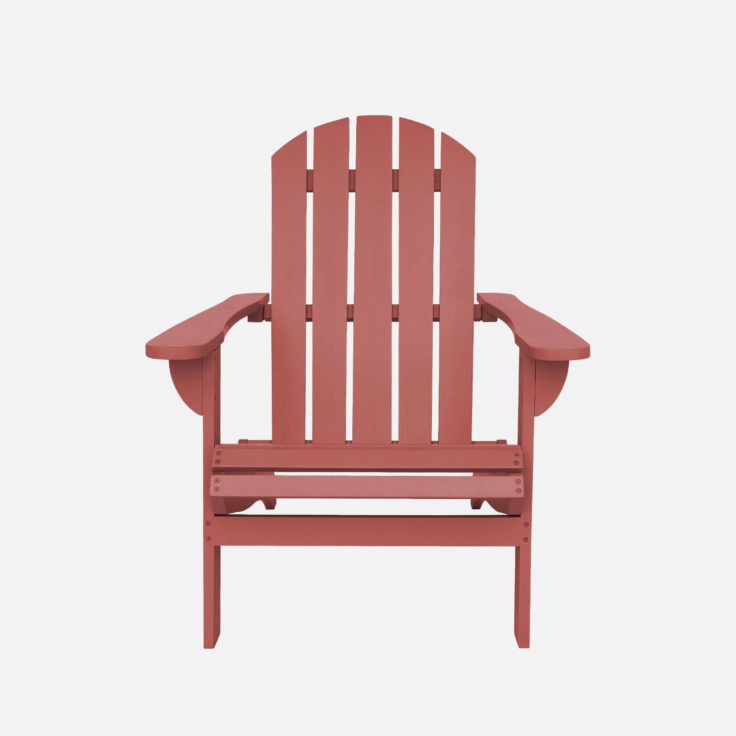 Fauteuil adirondack terracotta en bois d'acacia avec accoudoirs KERINA, plusieurs coloris, 90 x 71 x 91,5 cm Photo4