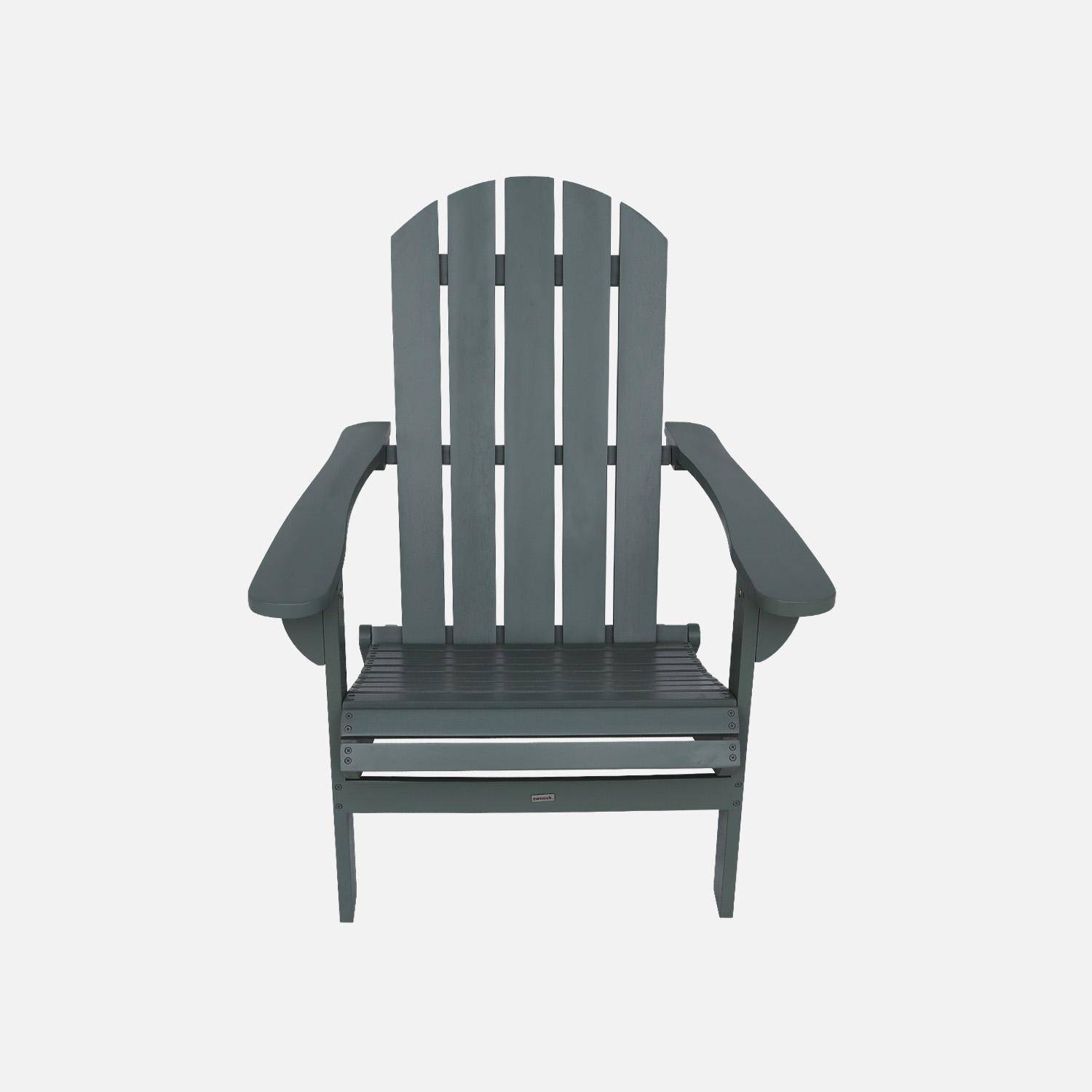 Fauteuil adirondack kaki en bois d'acacia avec accoudoirs KERINA, plusieurs coloris, 90 x 71 x 91,5 cm Photo5