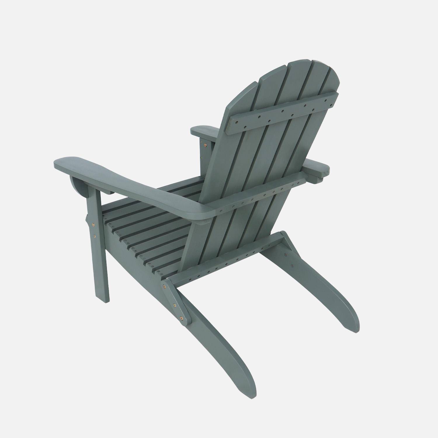 Fauteuil adirondack kaki en bois d'acacia avec accoudoirs KERINA, plusieurs coloris, 90 x 71 x 91,5 cm Photo6