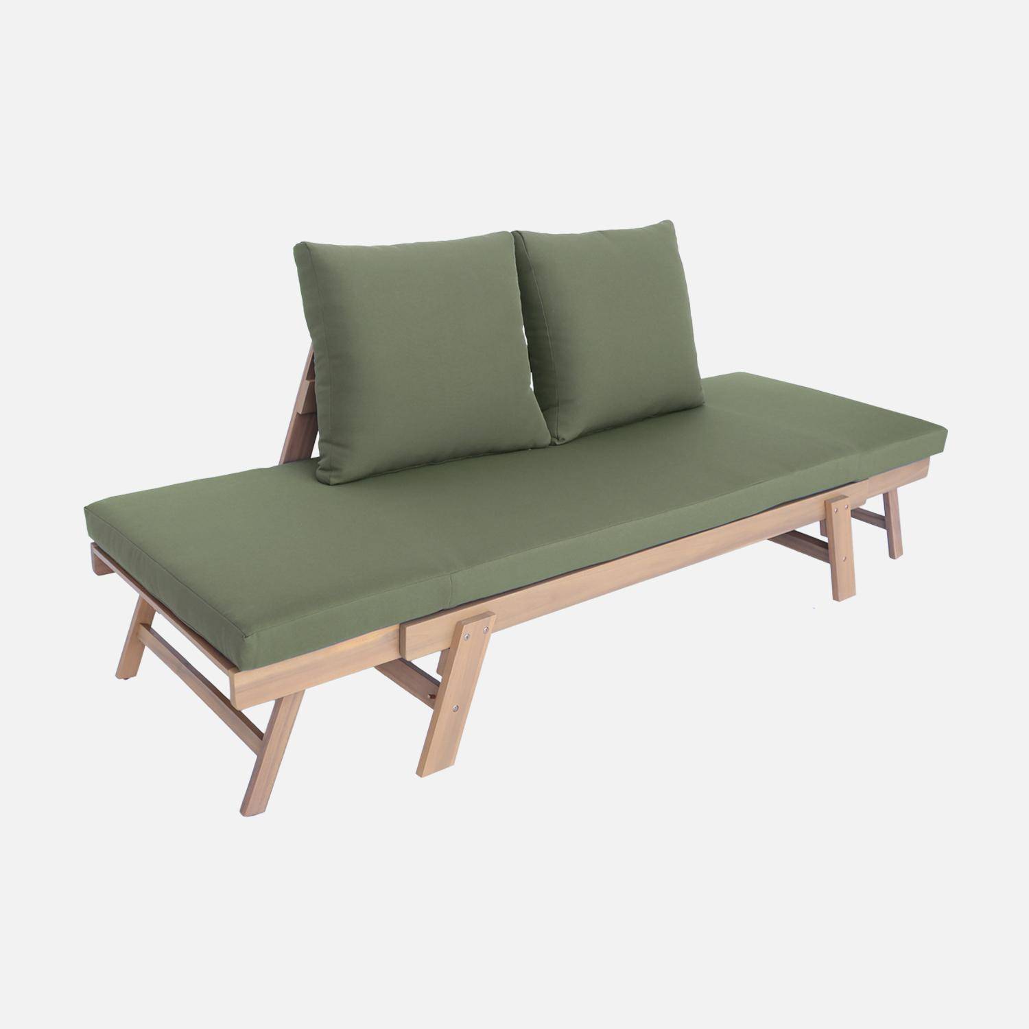Banco de jardim de 2/3 lugares, Jalance, Verde caqui, 200x72x74.5 cm,sweeek,Photo4