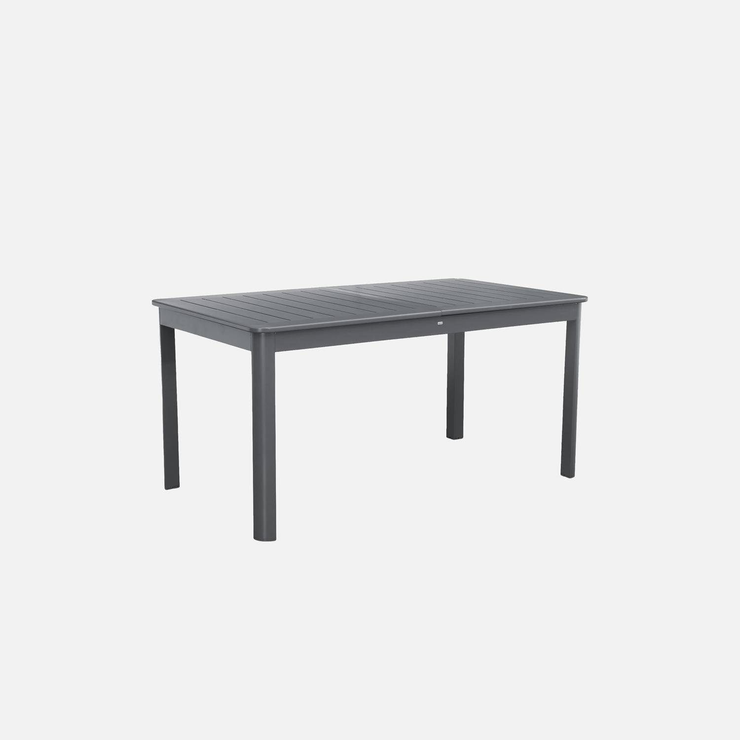 Table de jardin anthracite SEATTLE extensible aluminium, 6 places, 155 / 218,5 x 89 x 75 cm Photo4
