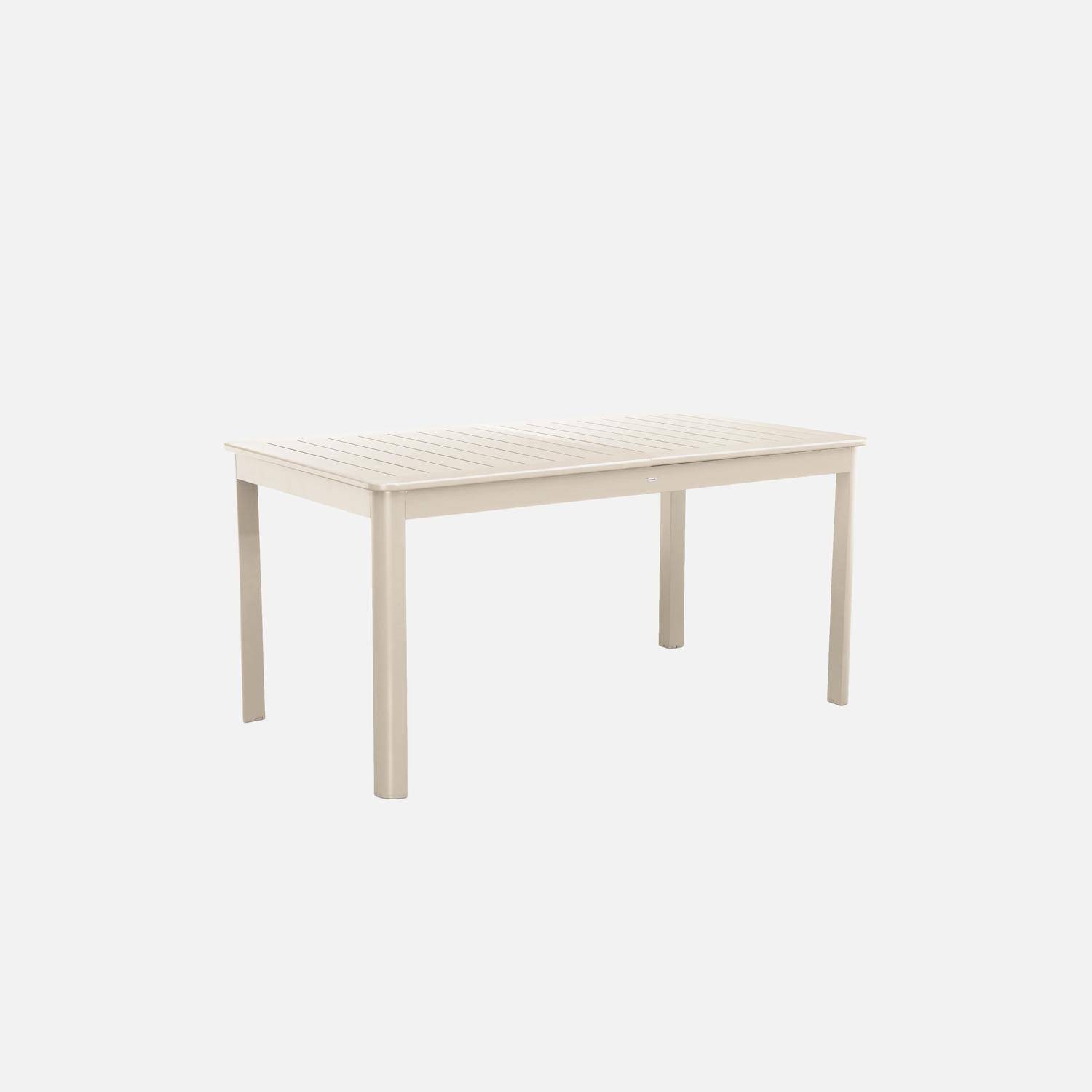 Tavolo da giardino allungabile in alluminio, 6 posti, Seattle, Beige, 218.5x89x75 cm Photo4