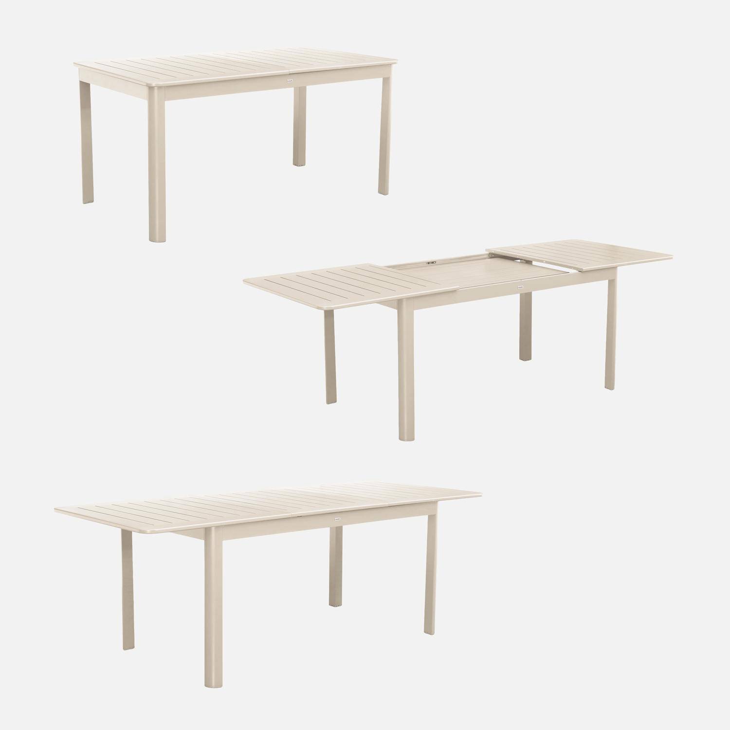 Tavolo da giardino allungabile in alluminio, 6 posti, Seattle, Beige, 218.5x89x75 cm Photo5