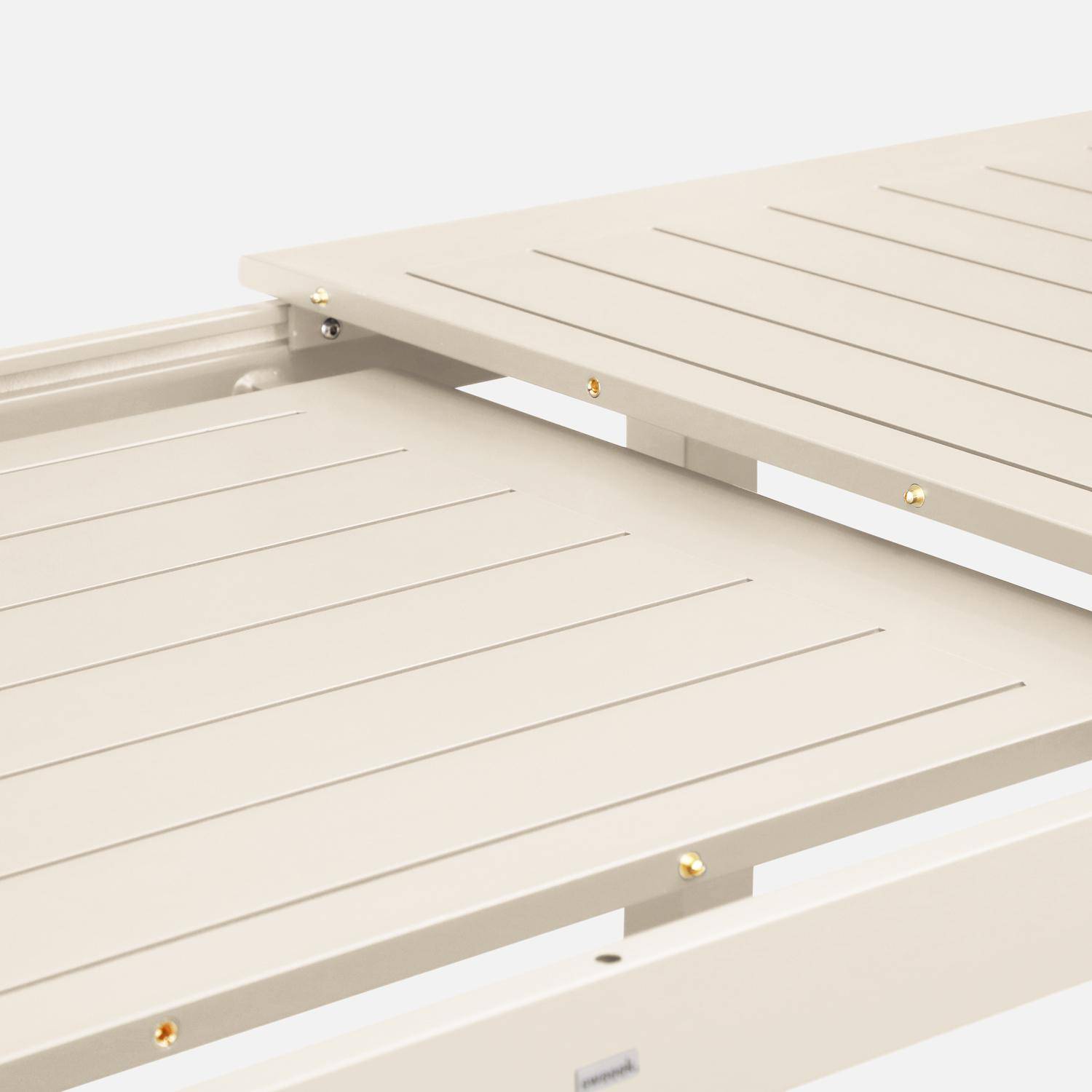 Tavolo da giardino allungabile in alluminio, 6 posti, Seattle, Beige, 218.5x89x75 cm,sweeek,Photo7