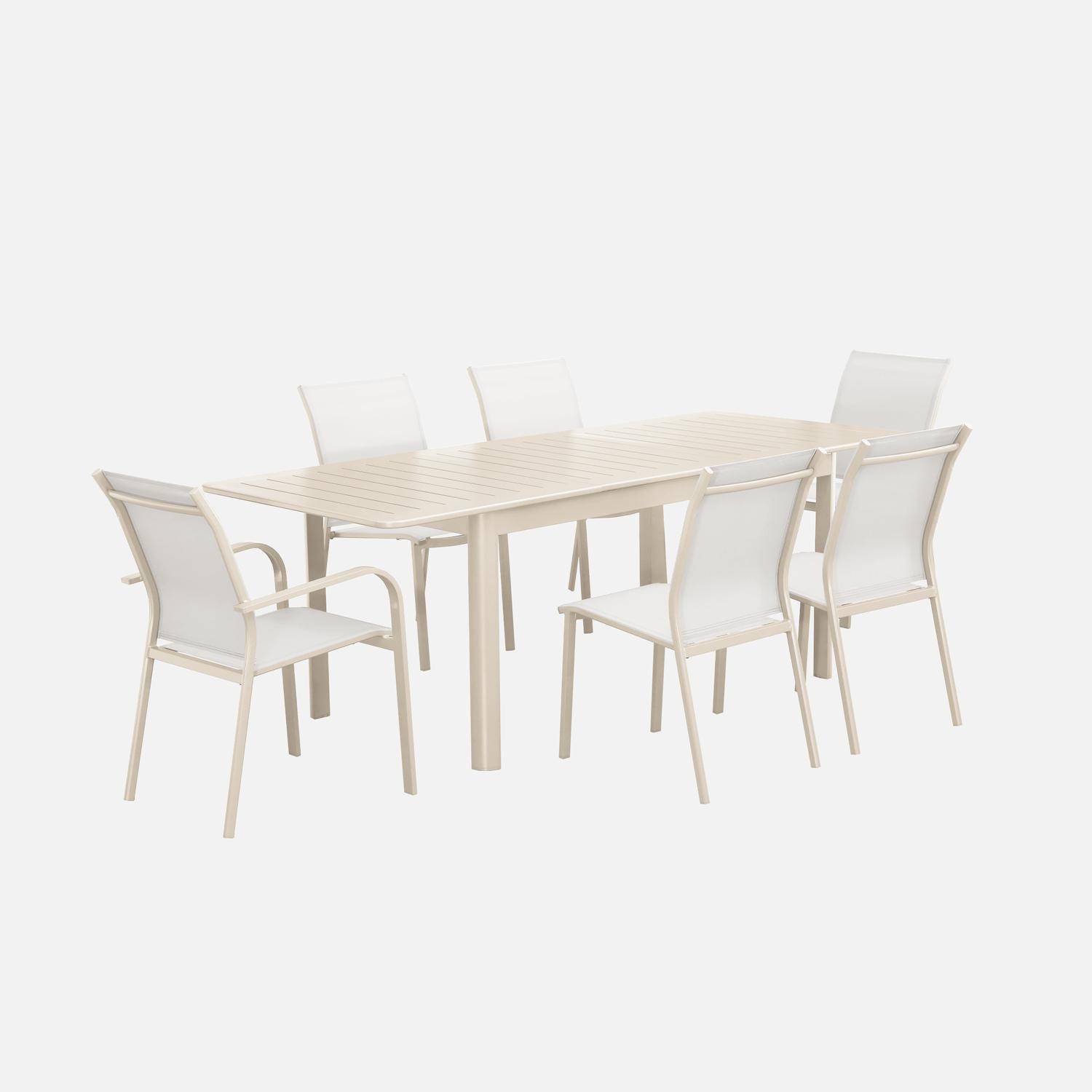Tavolo da giardino allungabile in alluminio, 6 posti, Seattle, Beige, 218.5x89x75 cm Photo6