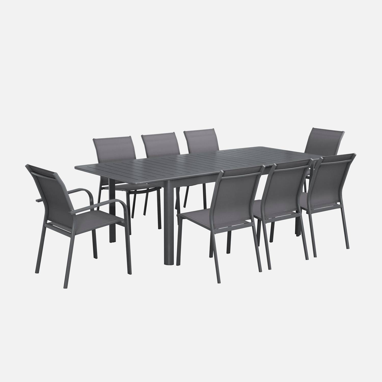 Table de jardin anthracite SEATTLE extensible aluminium, 8 places, 173 / 236,5 x 100 x 75 cm Photo7