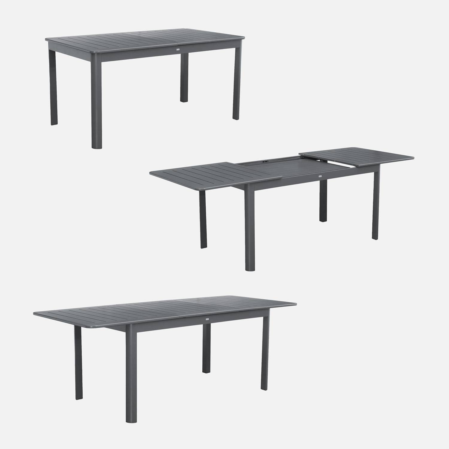 Table de jardin anthracite SEATTLE extensible aluminium, 8 places, 173 / 236,5 x 100 x 75 cm Photo5