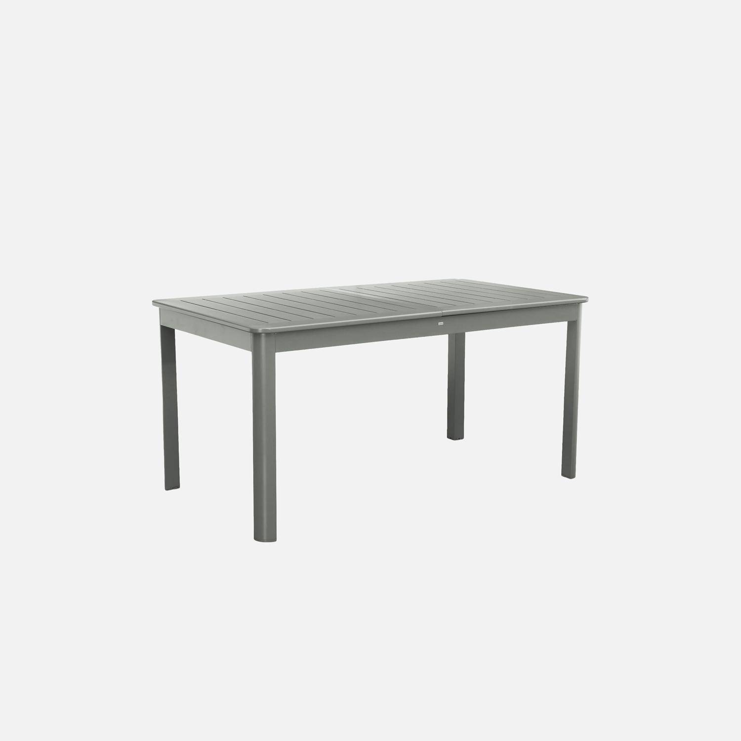 Mesa de jardín extensible de aluminio de 8 plazas, Seattle, Verde kaki, 236.5x100x75 cm Photo4