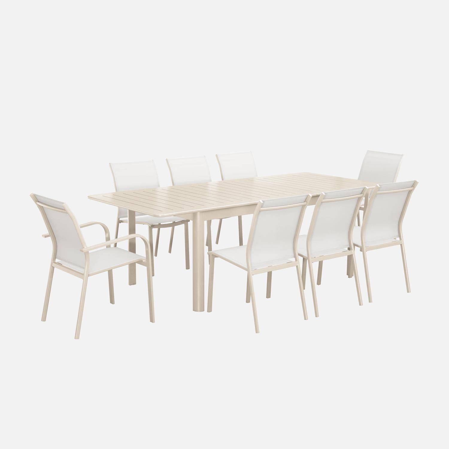 Mesa de jardín extensible de aluminio de 8 plazas, Seattle, Beige, 236.5x100x75 cm Photo7
