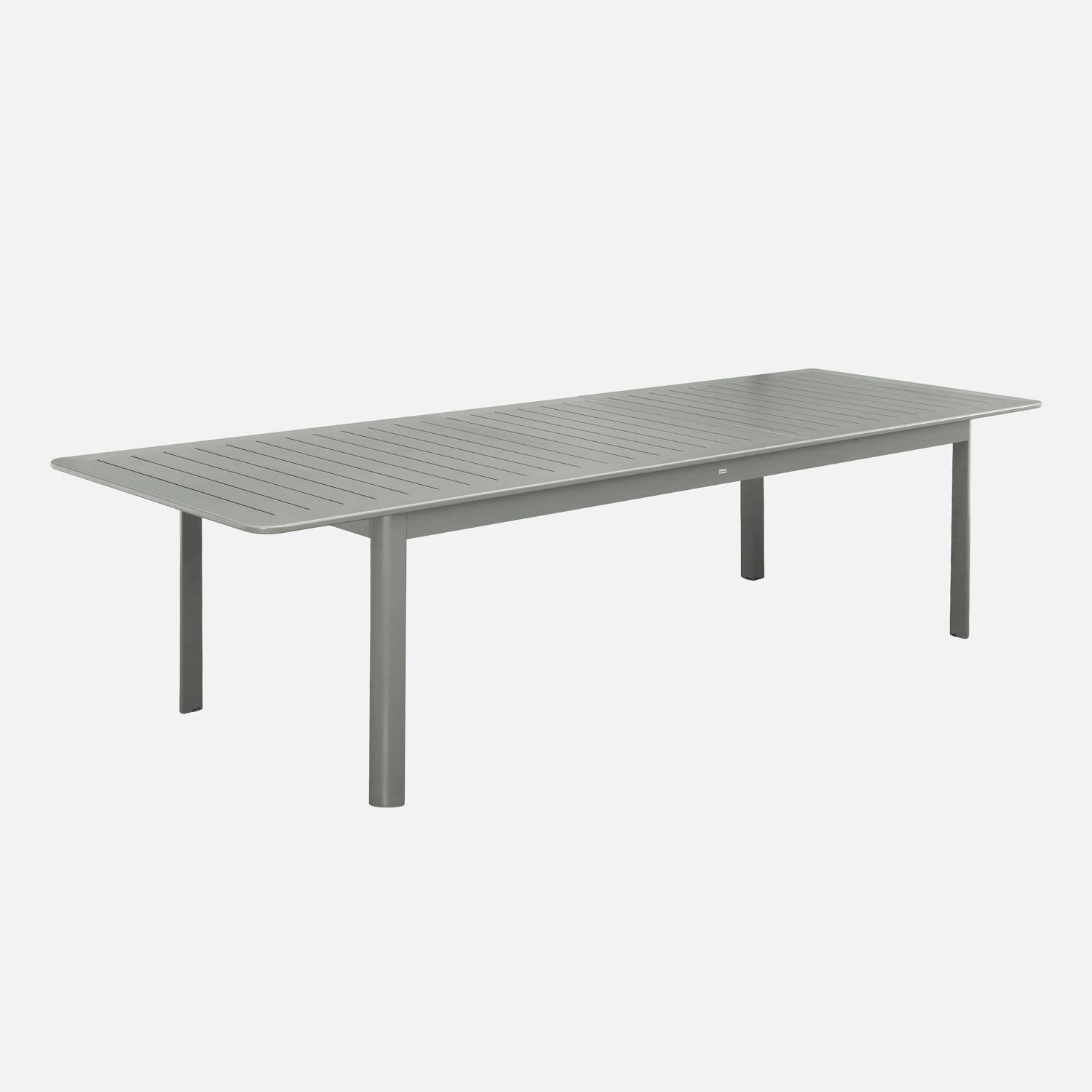 Table de jardin kaki SEATTLE extensible aluminium, 10 places, 227 / 290 x 100 x 75 cm Photo1