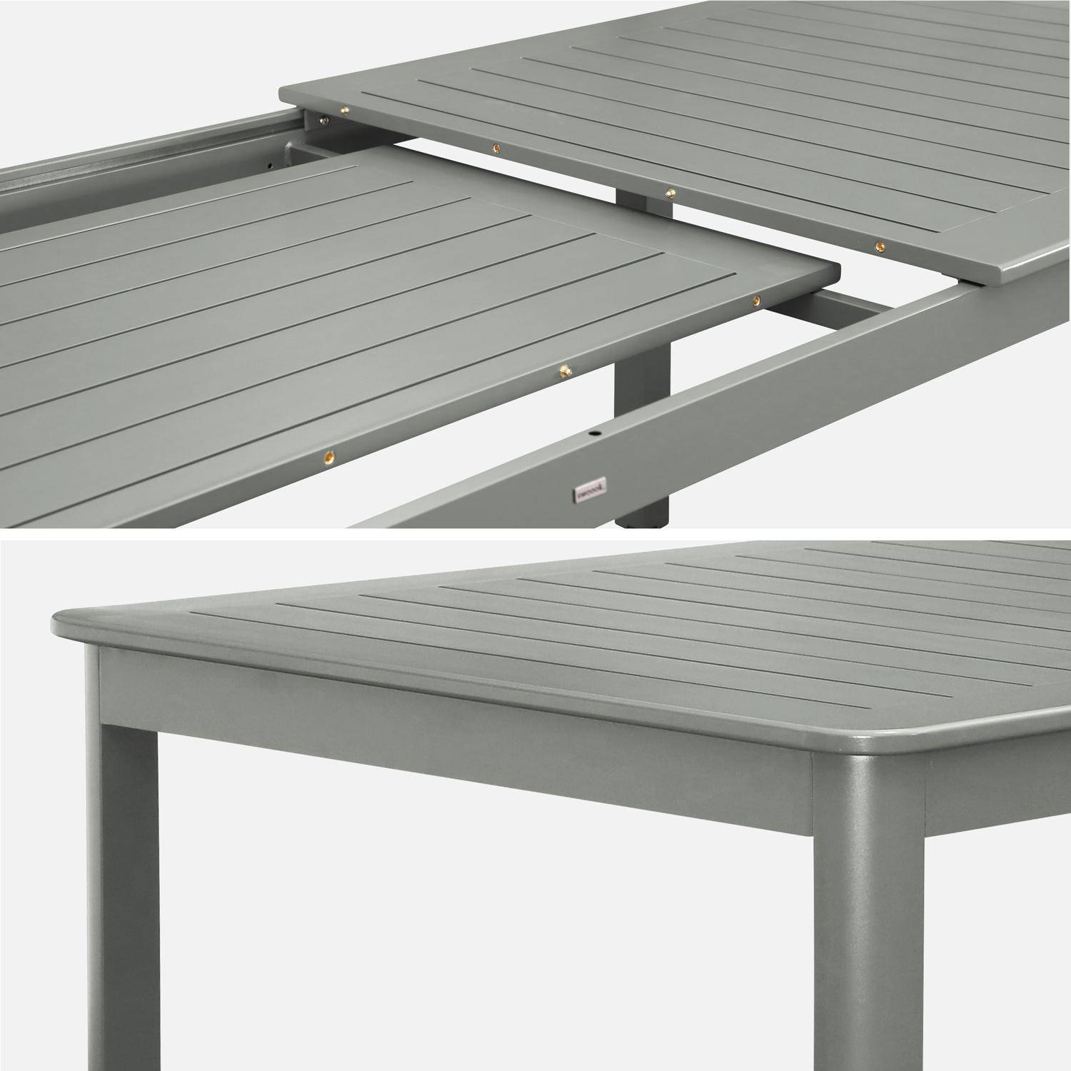 Table de jardin kaki SEATTLE extensible aluminium, 10 places, 227 / 290 x 100 x 75 cm Photo4