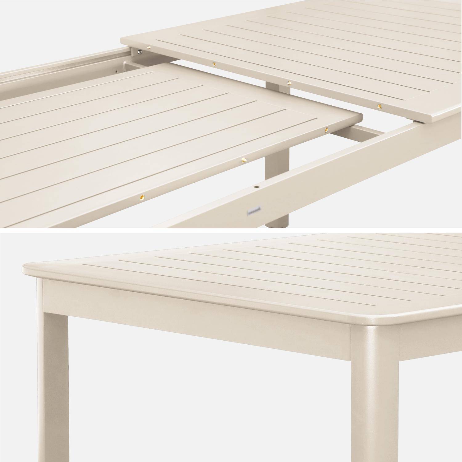 Ausziehbarer Gartentisch aus Aluminium, 10 Plätze, beige, 227 / 290 x 100 x 75 cm - Seattle Photo6