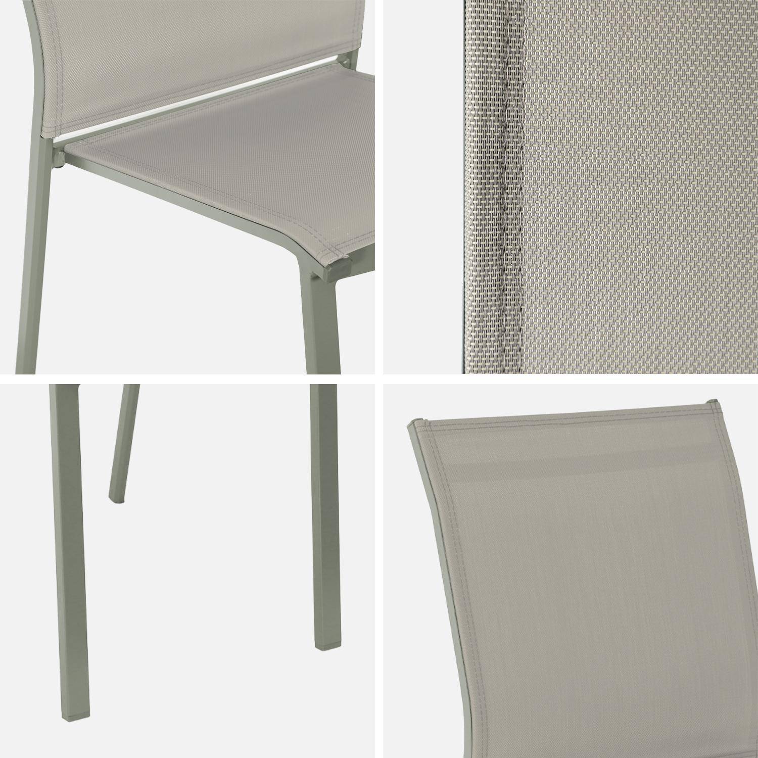 Zestaw 2 krzeseł ogrodowych, sztaplowane, aluminiowych i tekstolitych w kolorze khaki, 64,5 x 45,5 x 89,5 cm - CLEVELAND,sweeek,Photo5