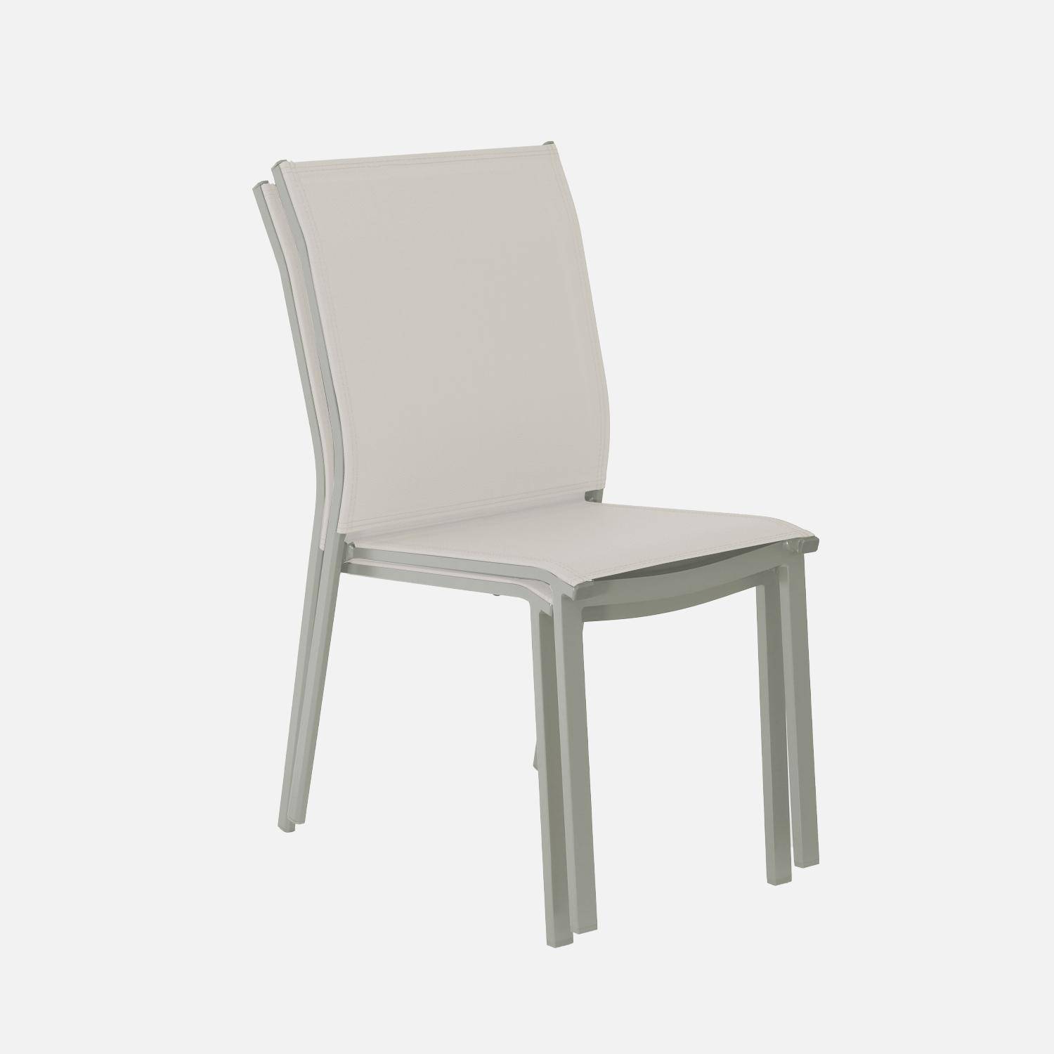 Silla de jardín apilable de aluminio y textilene, set de 2, Cleveland, Verde kaki, 64.5x45.5x89.5 cm Photo4