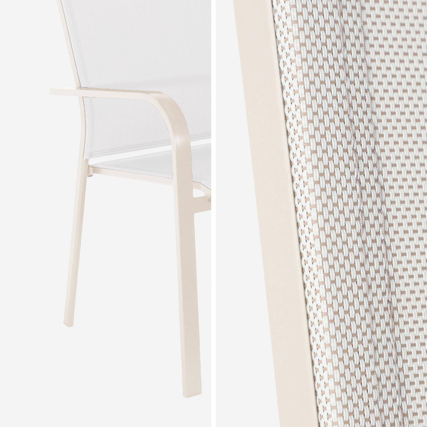 Set of 2 stackable garden armchairs BUFFALO aluminum and beige textilene, 64.5 x 45.5 x 89.5 cm,sweeek,Photo6