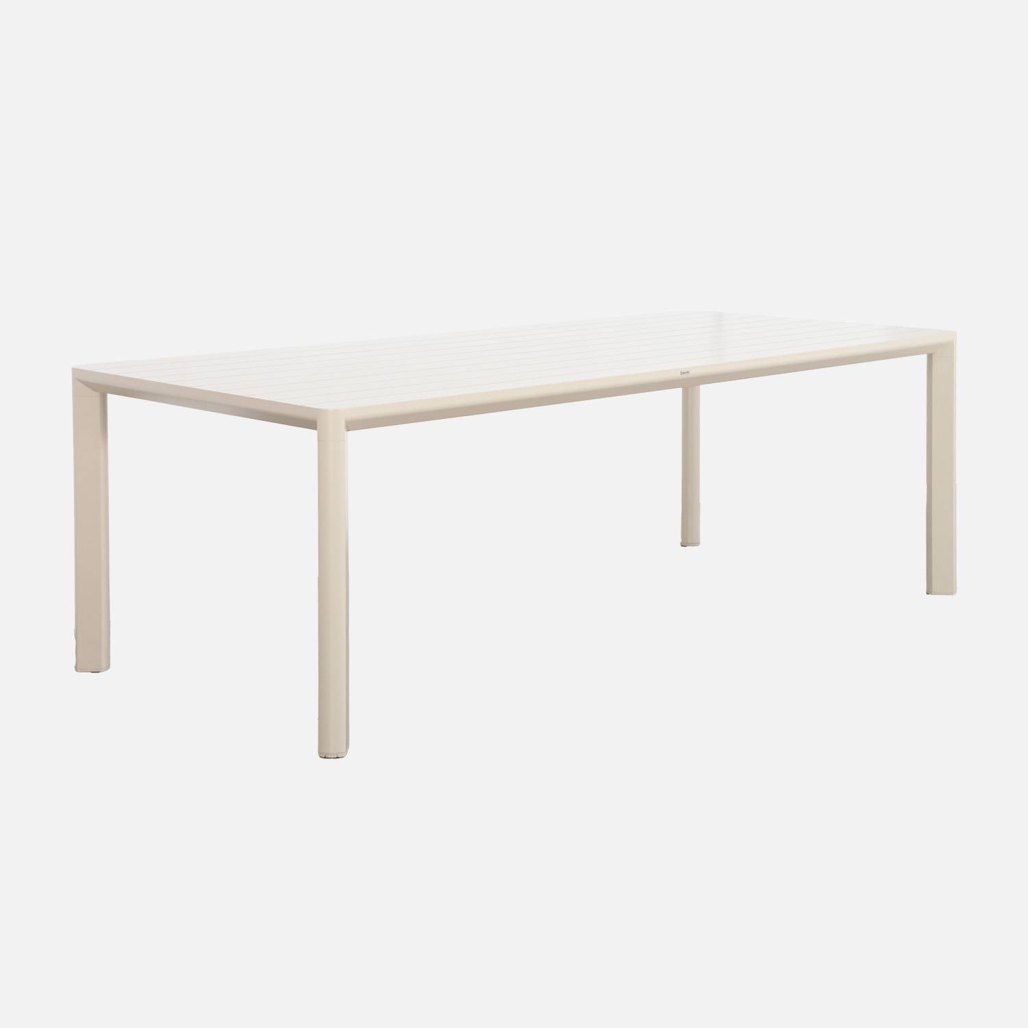 Gartentisch beige Aluminium, 8 Plätze