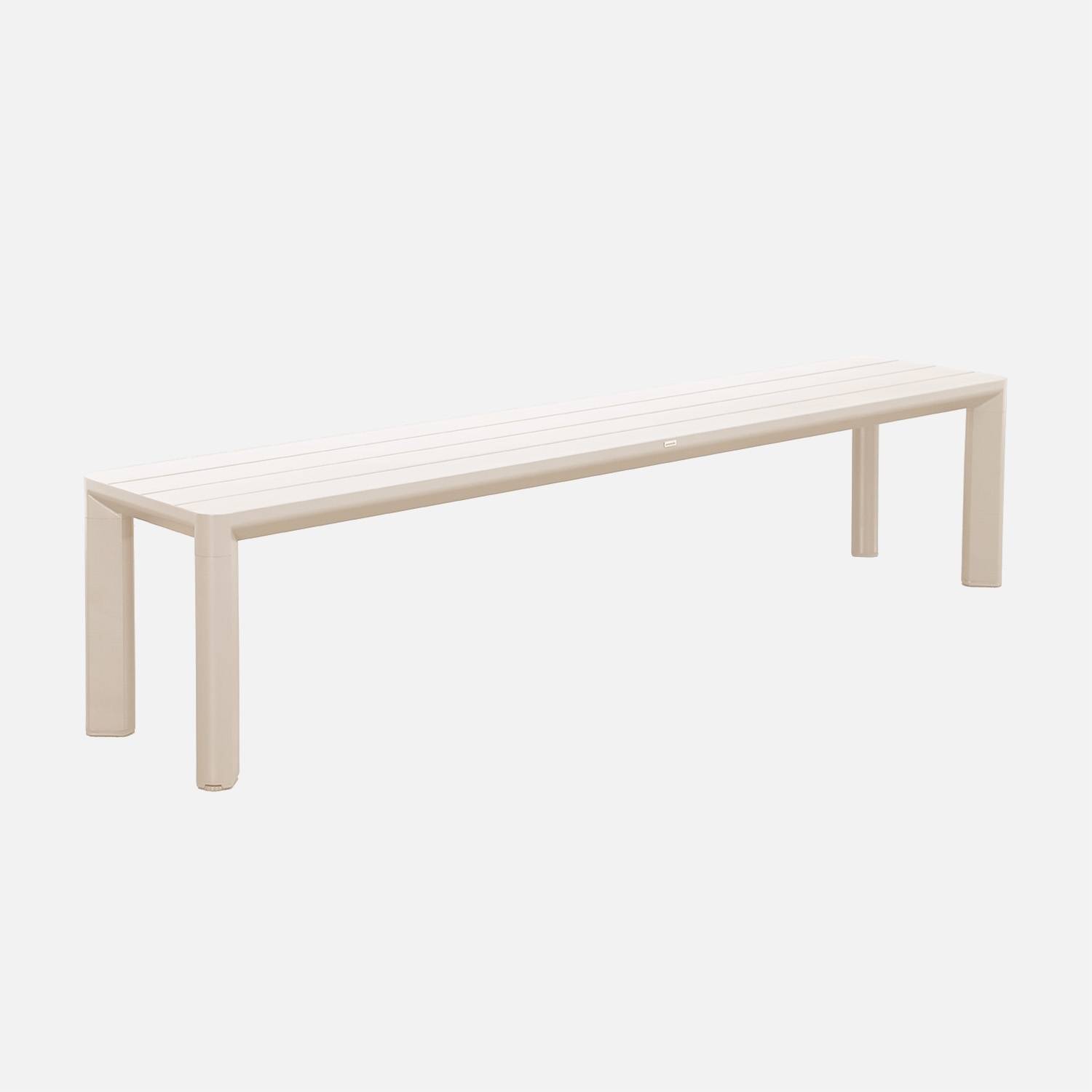Beige aluminium tuinbank, 4 zitplaatsen