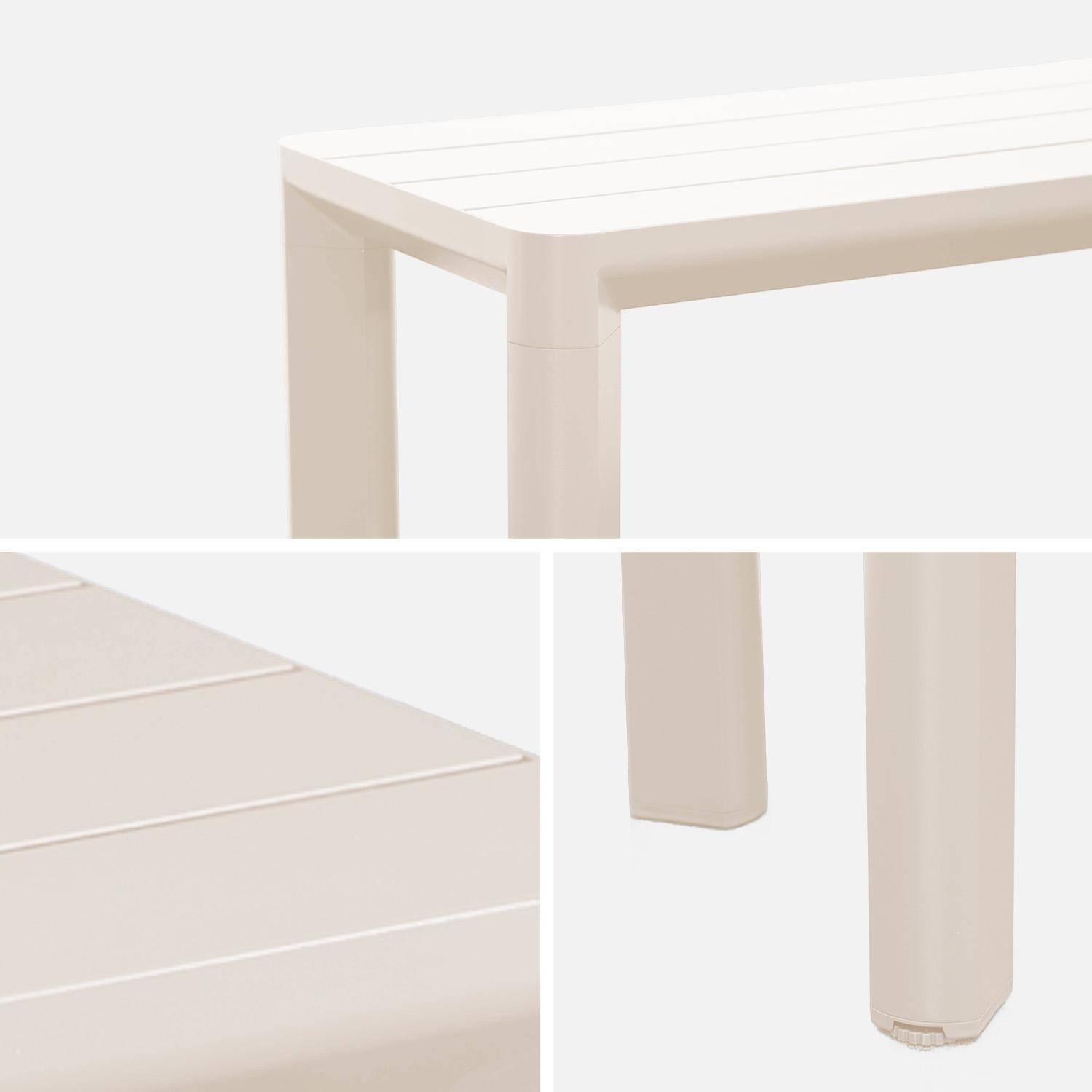 Banc de jardin beige MADISON aluminium, 4 places, 200 x 40 x 45 cm Photo2