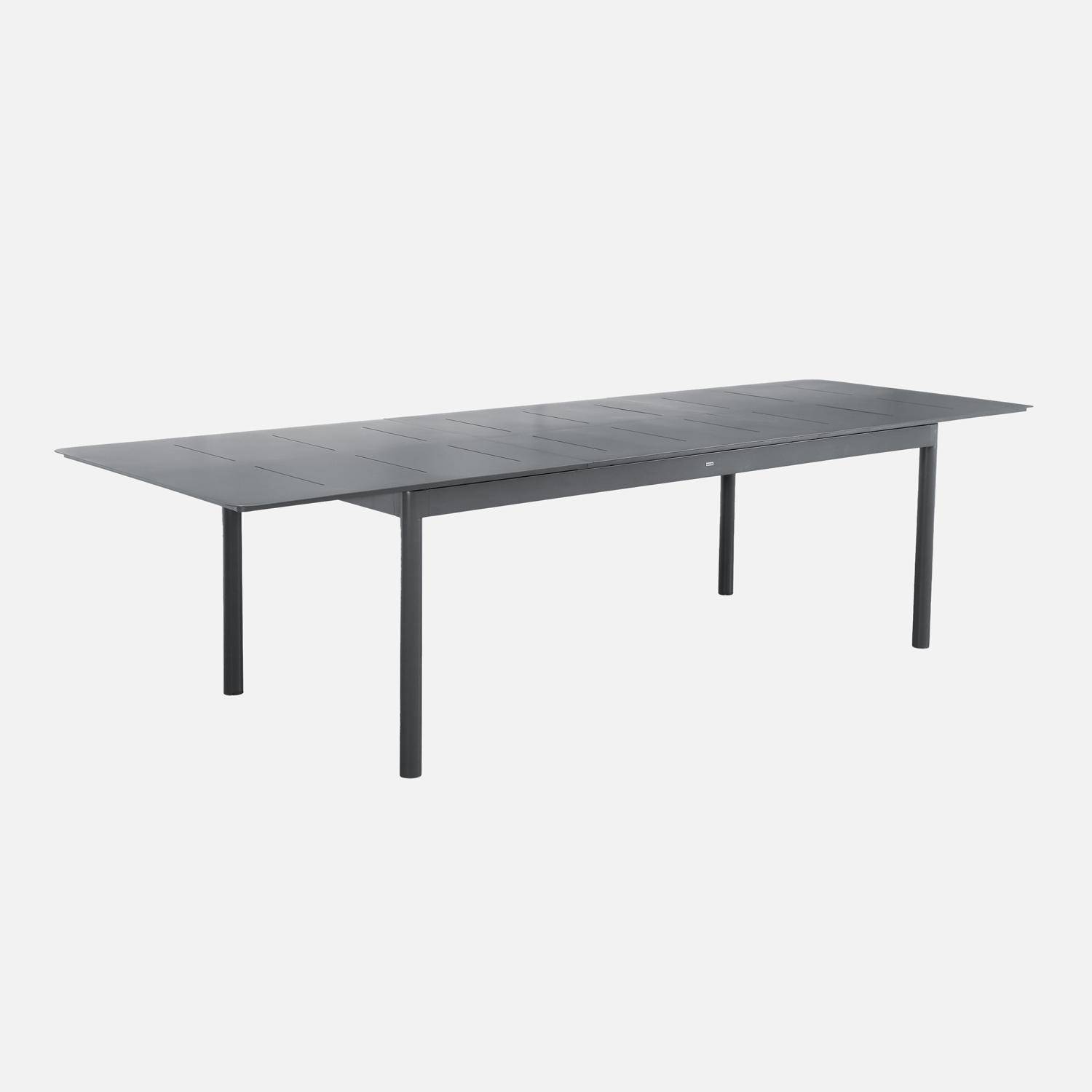 Table de jardin CHARLESTON extensible aluminium anthracite, 8 places, 210/300 x 100 x 75,5 cm Photo4