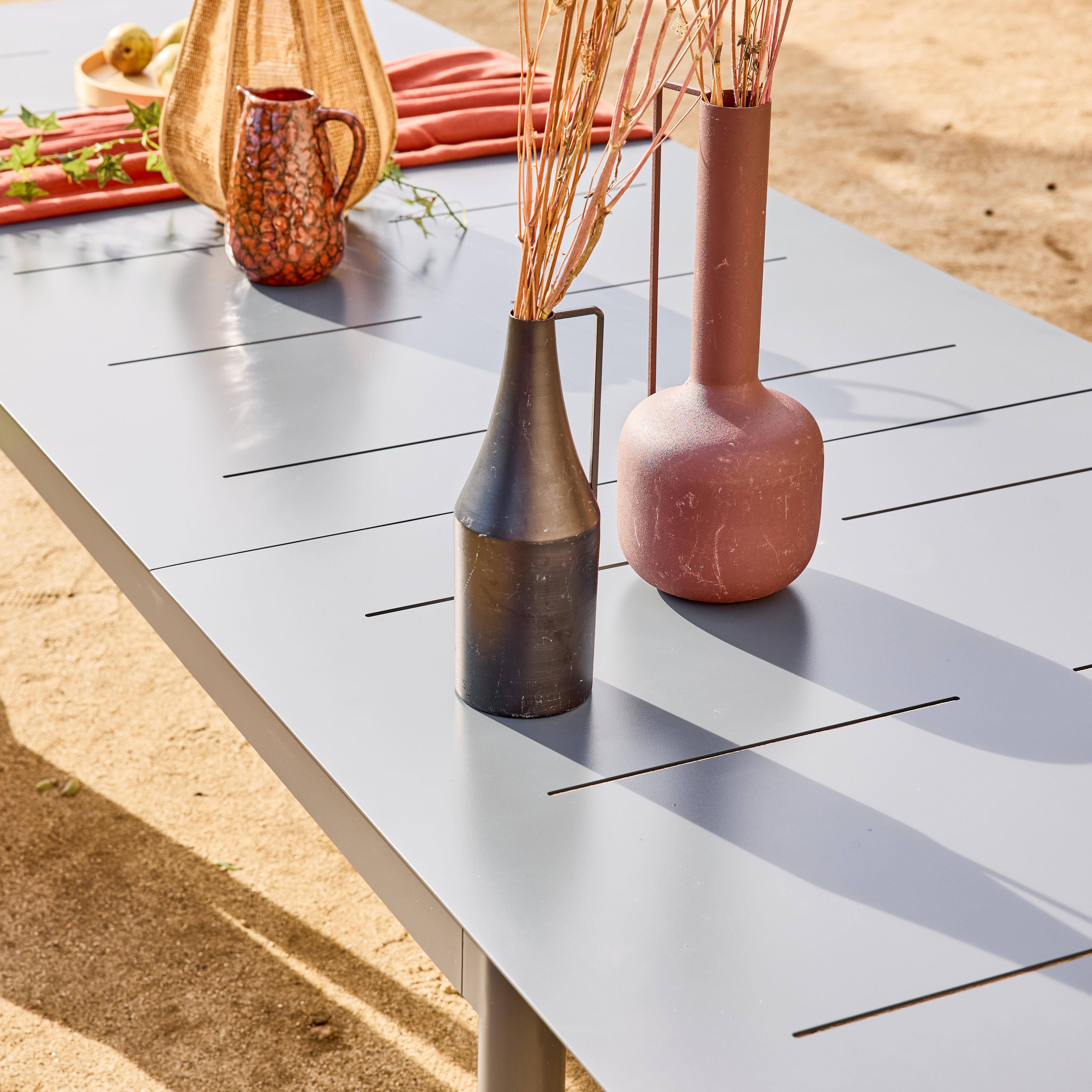 Table de jardin CHARLESTON extensible aluminium anthracite, 8 places, 210/300 x 100 x 75,5 cm Photo3