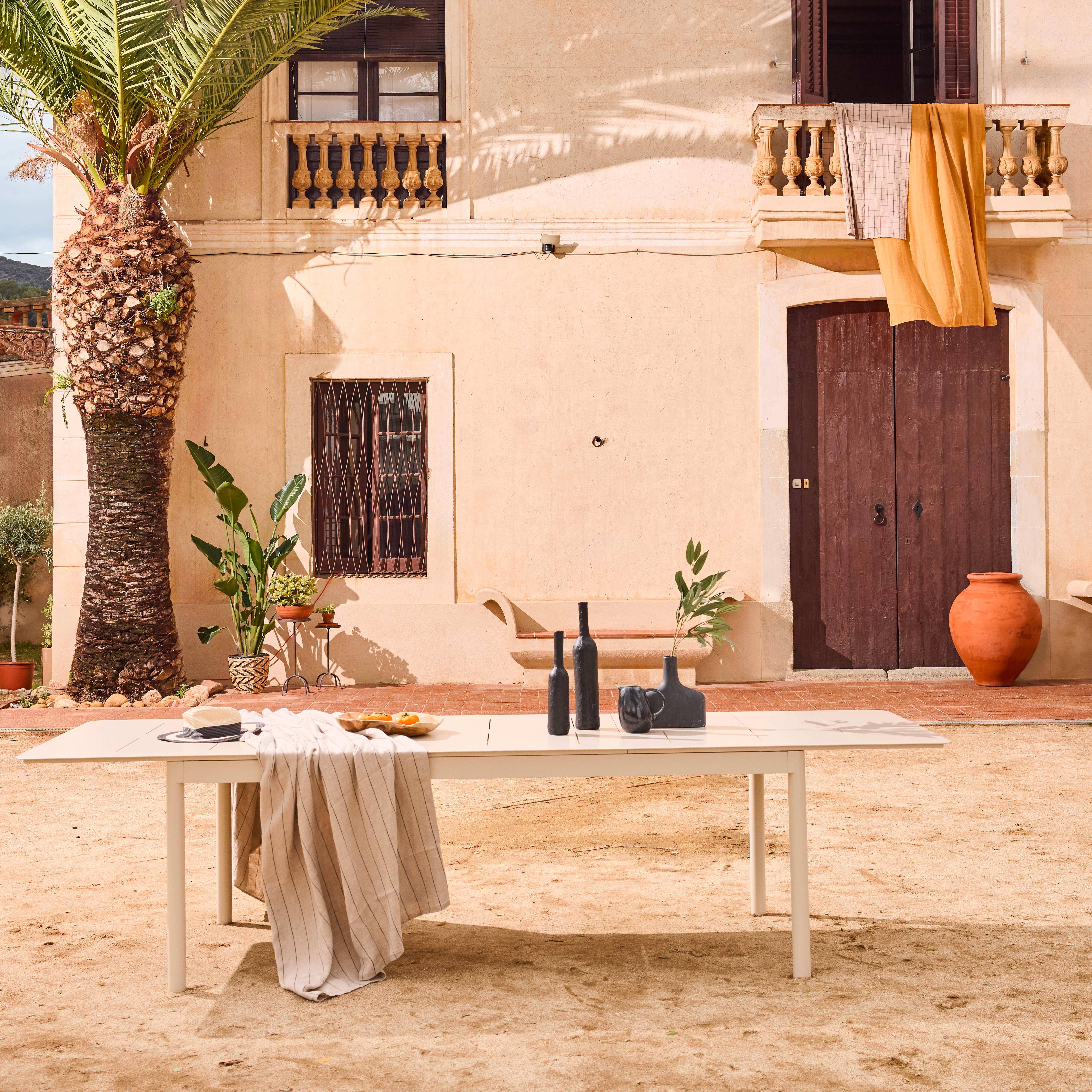 Tavolo da giardino allungabile in alluminio, 8 posti, Charleston 300cm, Beige, 300x100x75.5 cm Photo1