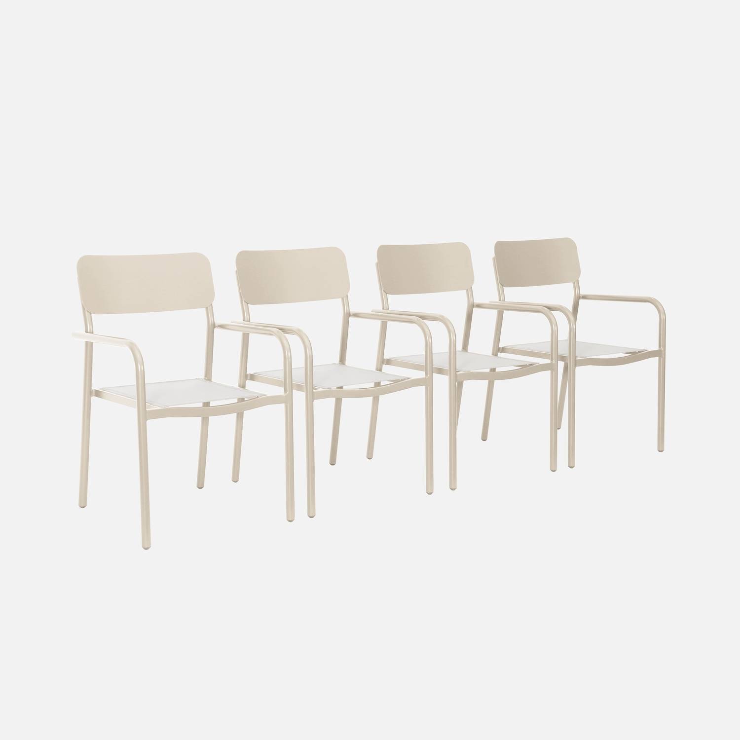 Set van 4 stapelbare tuinstoelen, beige
