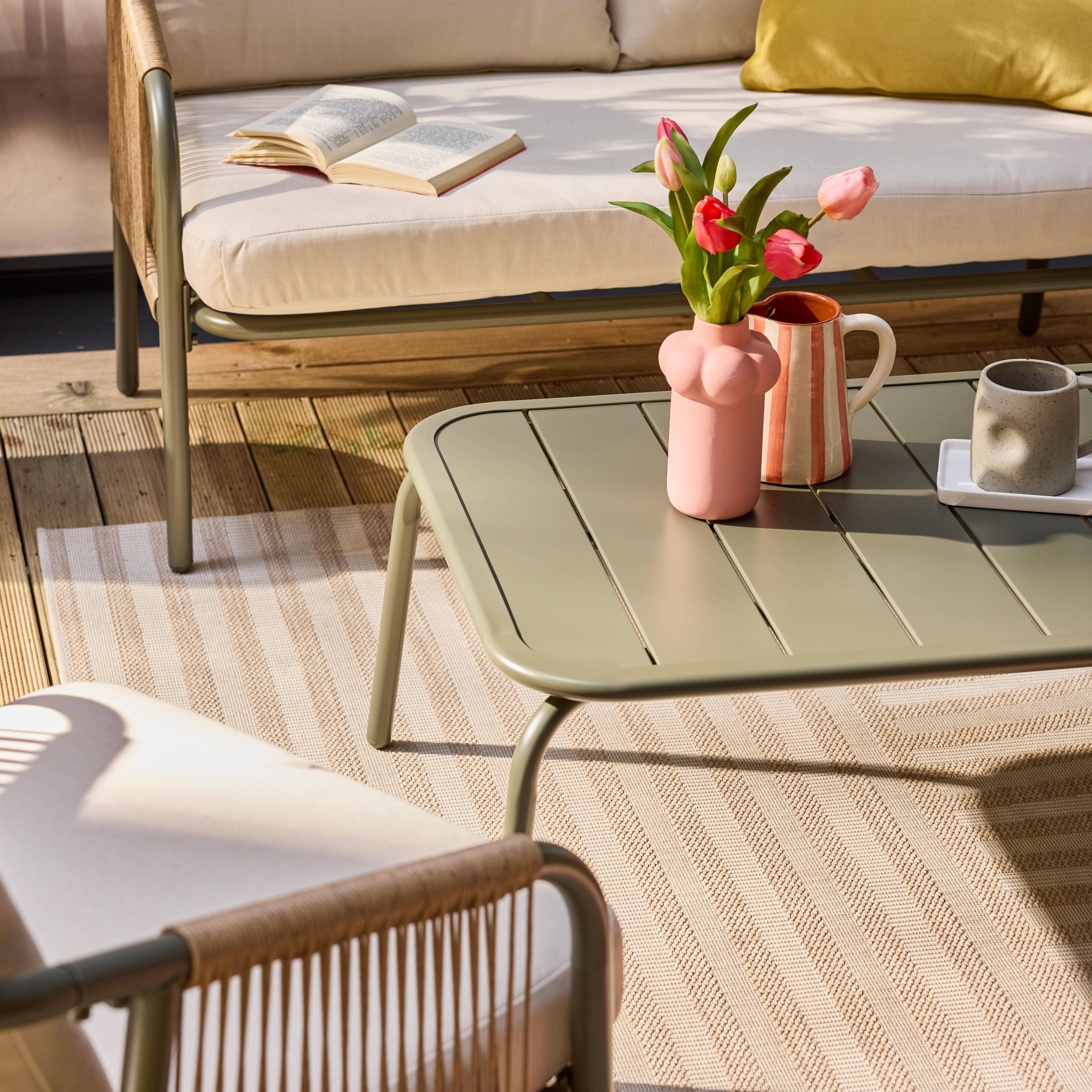 Tuinset Fiora van staal, 4 personen, kaki en beige Photo2