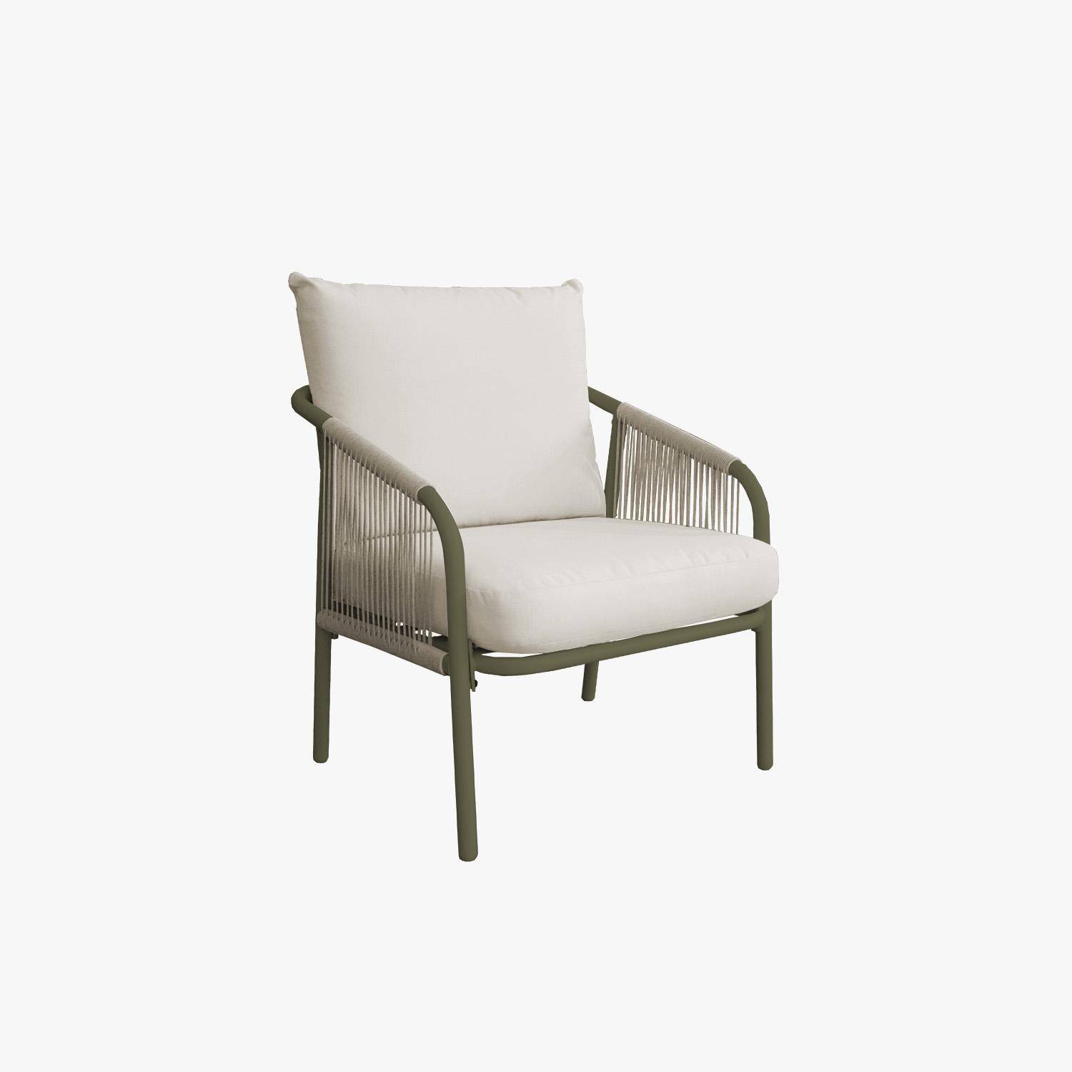 Tuinset Fiora van staal, 4 personen, kaki en beige Photo6