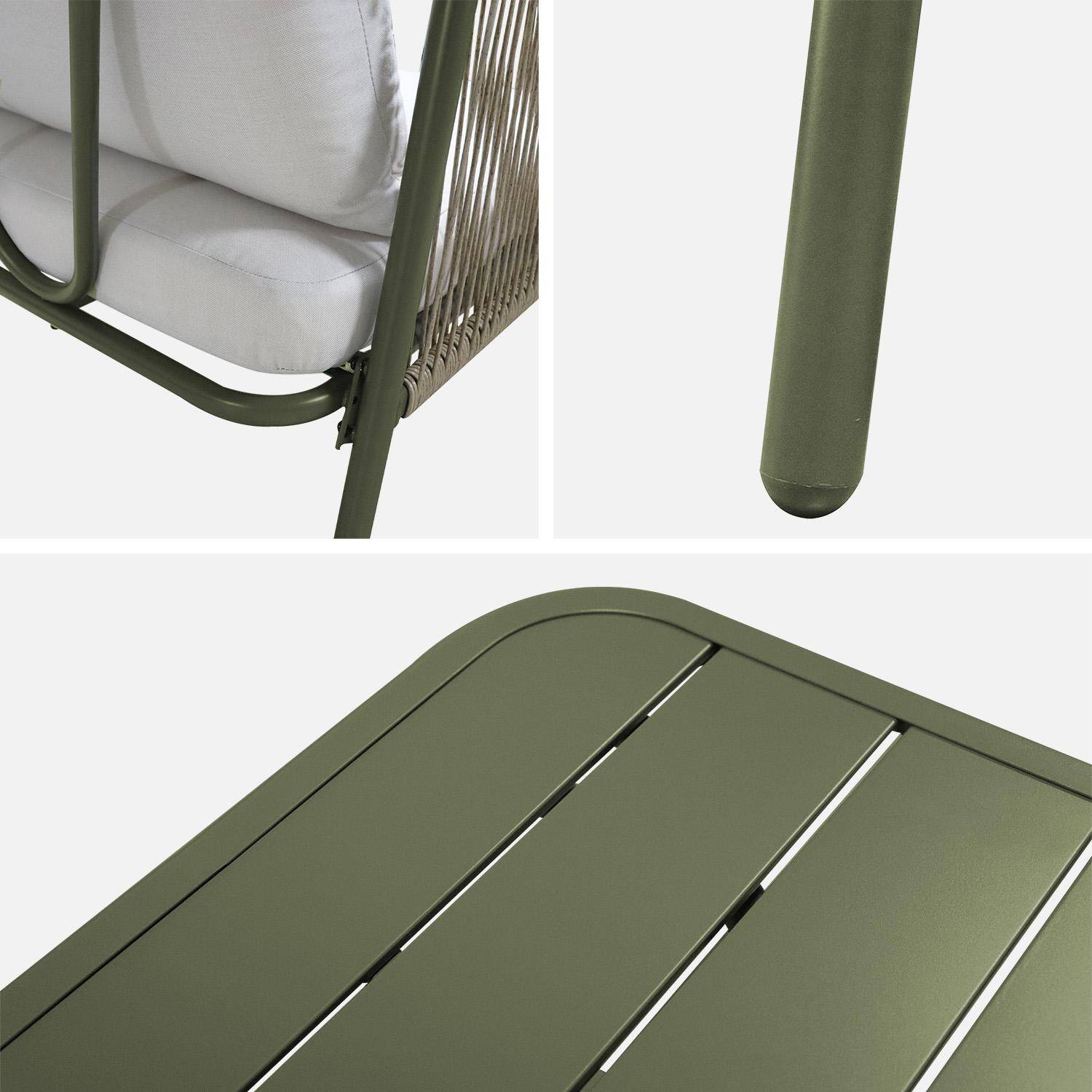 Tuinset Fiora van staal, 4 personen, kaki en beige Photo8