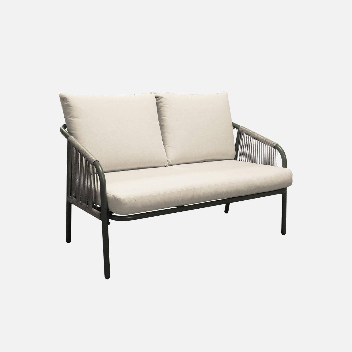 Tuinset Fiora van staal, 4 personen, kaki en beige Photo5