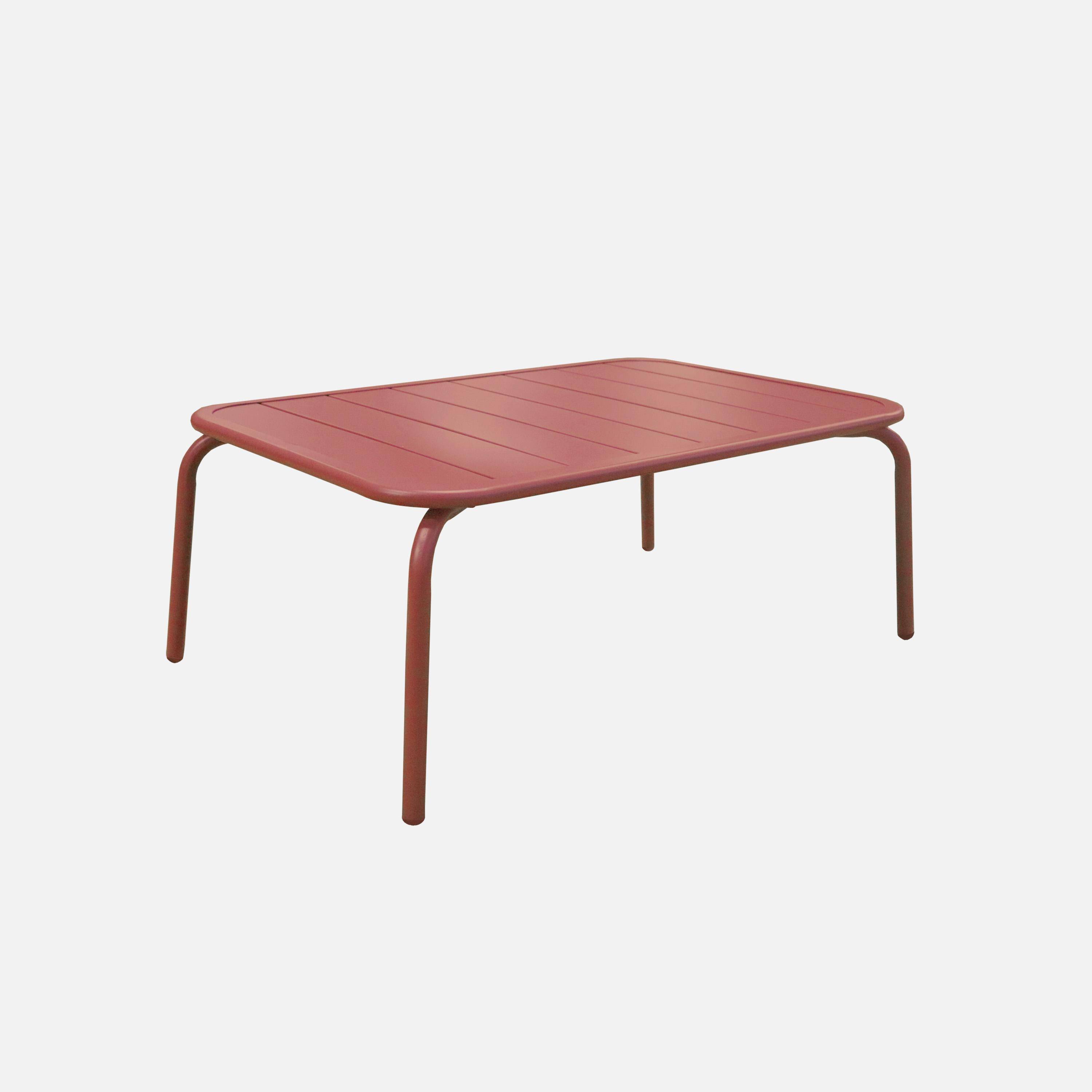 Salon de jardin FIORA en acier, 4 personnes, terracotta et beige,sweeek,Photo7