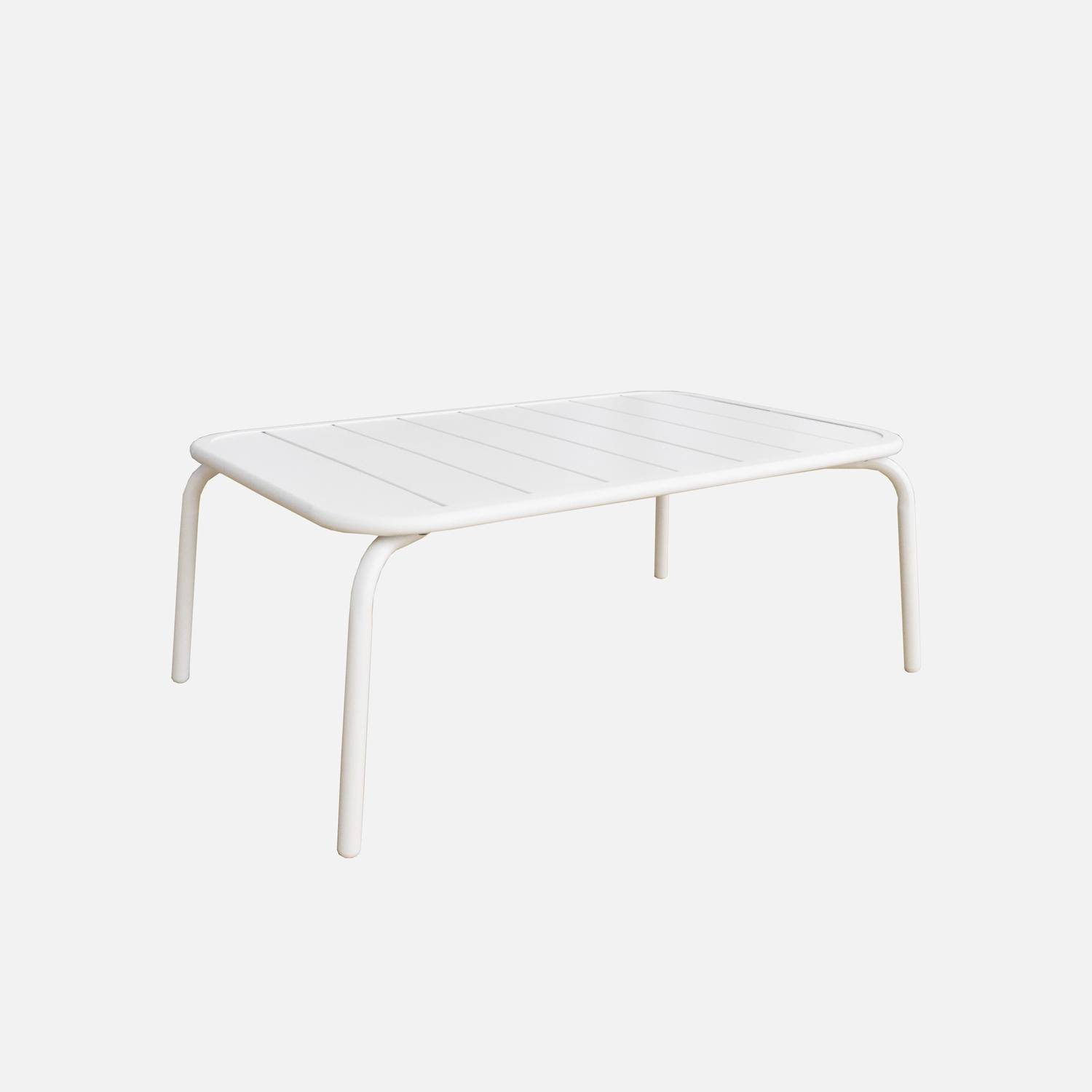 Conjunto de jardín de acero de 4 plazas, Fiora, Blanco, 119.8x70x67 cm Photo7
