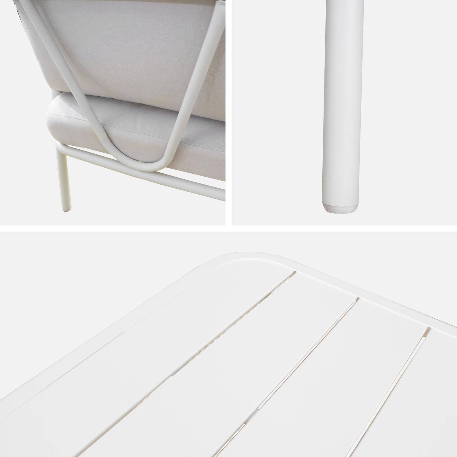 Conjunto de jardín de acero de 4 plazas, Fiora, Blanco, 119.8x70x67 cm,sweeek,Photo8