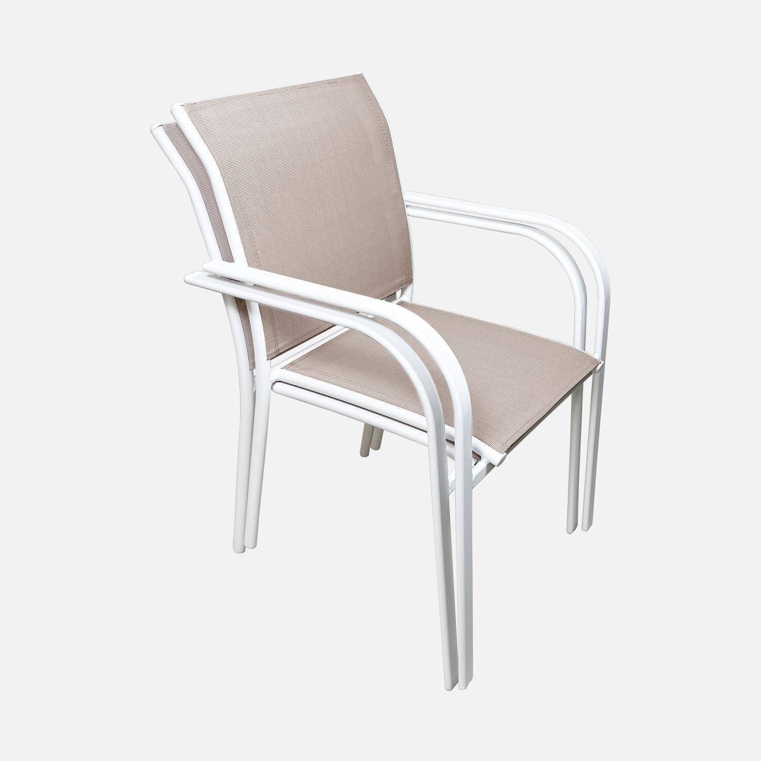 2er-Set Gartensessel aus Aluminium und weißem Textilene, 62 x 55 x 84 cm - Milena Photo7