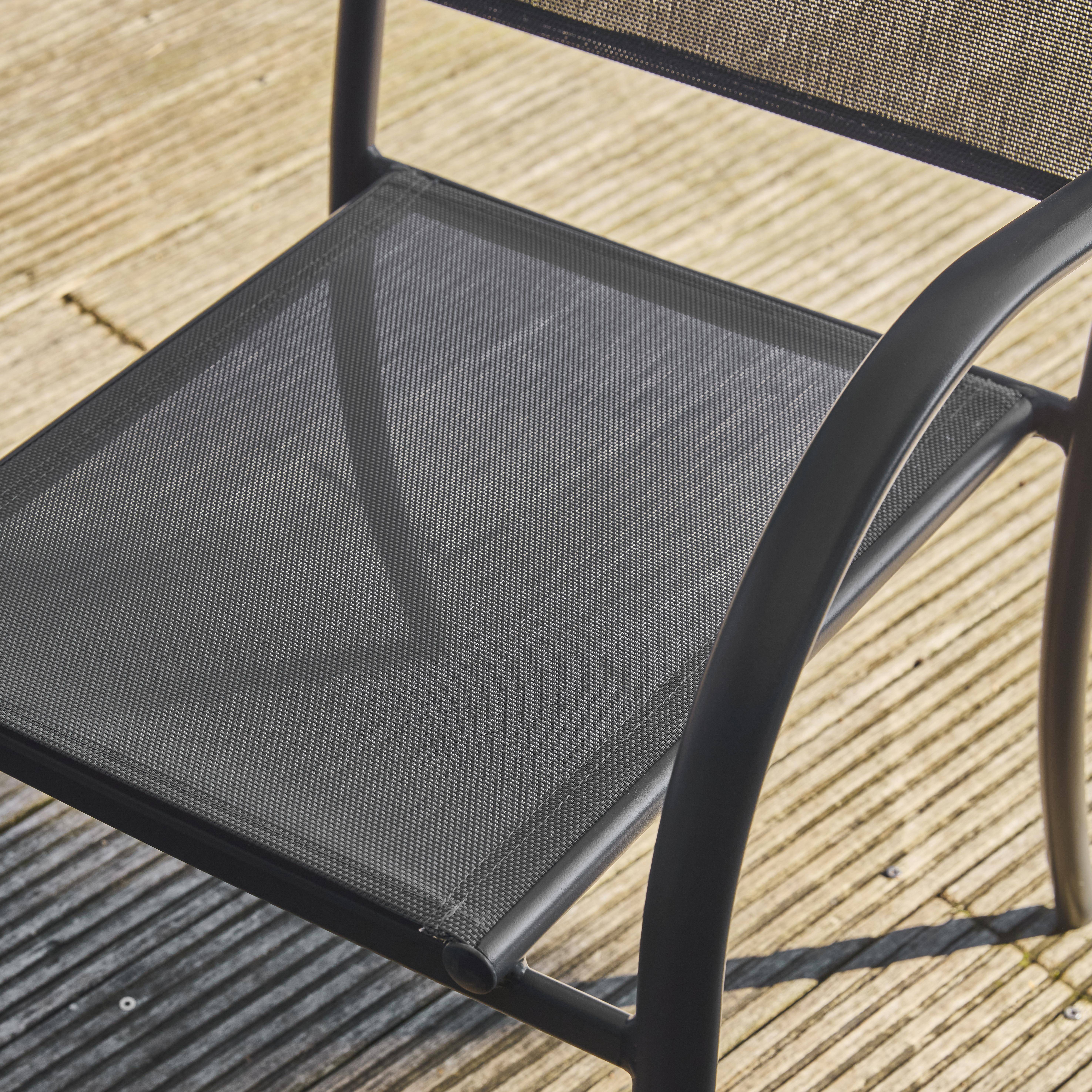 Silla de jardín de aluminio y textileno, set de 4, Milena Amara, Antracita, 62x55x84 cm Photo3