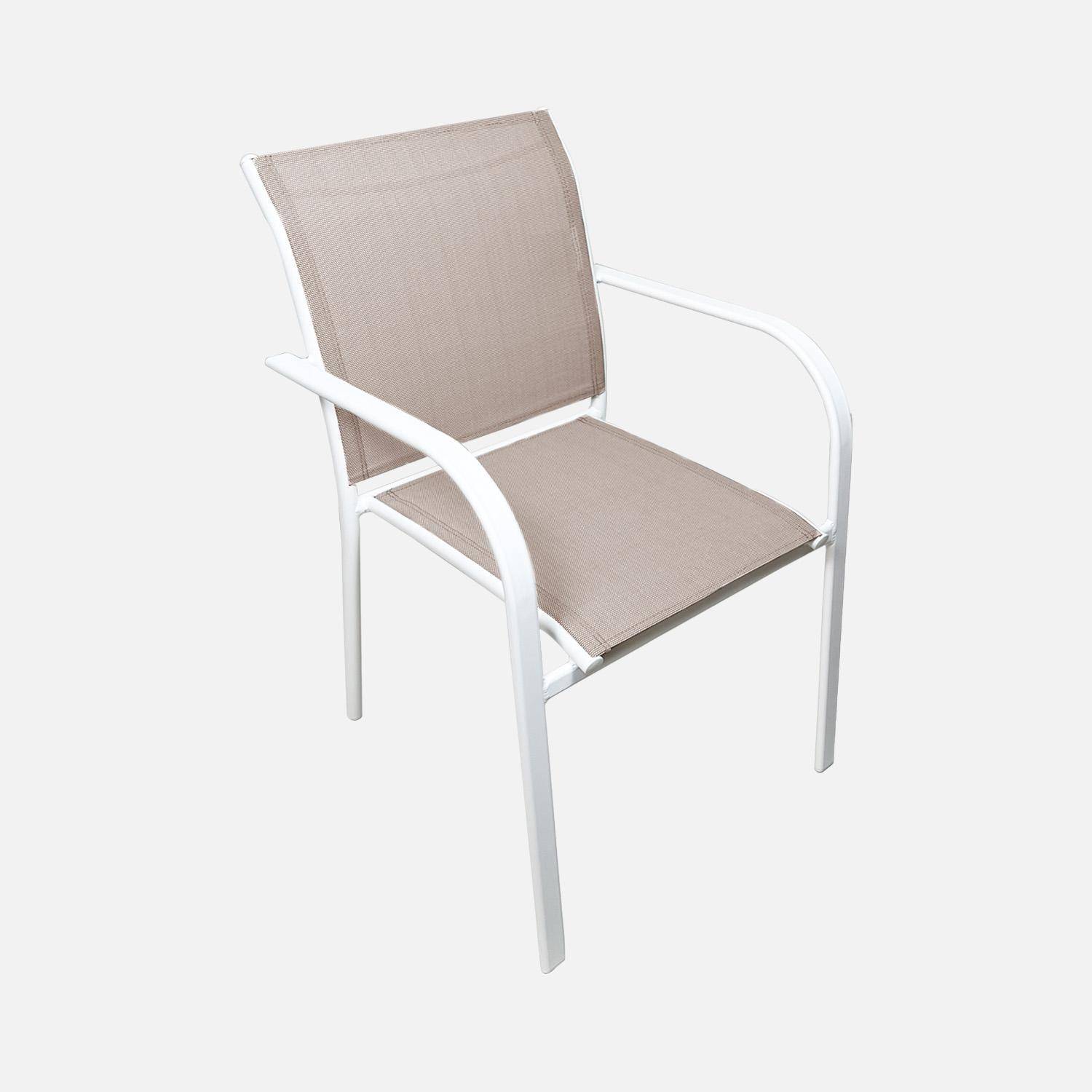 4er-Set Gartensessel aus Aluminium und Textilene, weiß, 62 x 55 x 84 cm - Amara Photo7