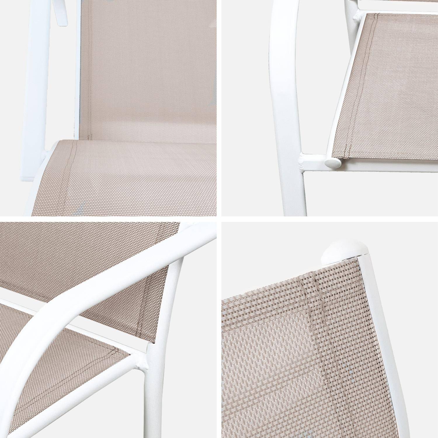 4er-Set Gartensessel aus Aluminium und Textilene, weiß, 62 x 55 x 84 cm - Amara Photo9