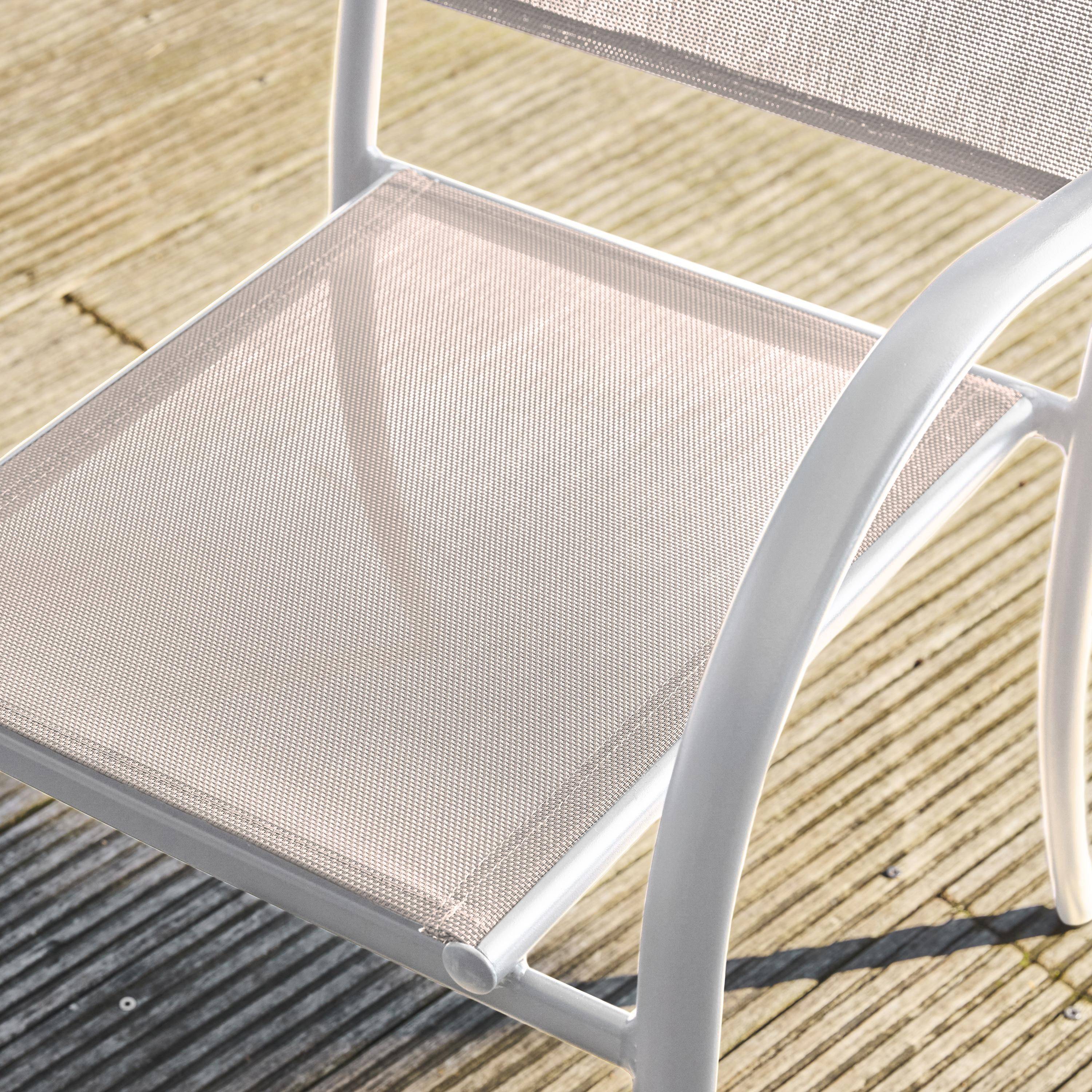 4er-Set Gartensessel aus Aluminium und Textilene, weiß, 62 x 55 x 84 cm - Amara Photo3